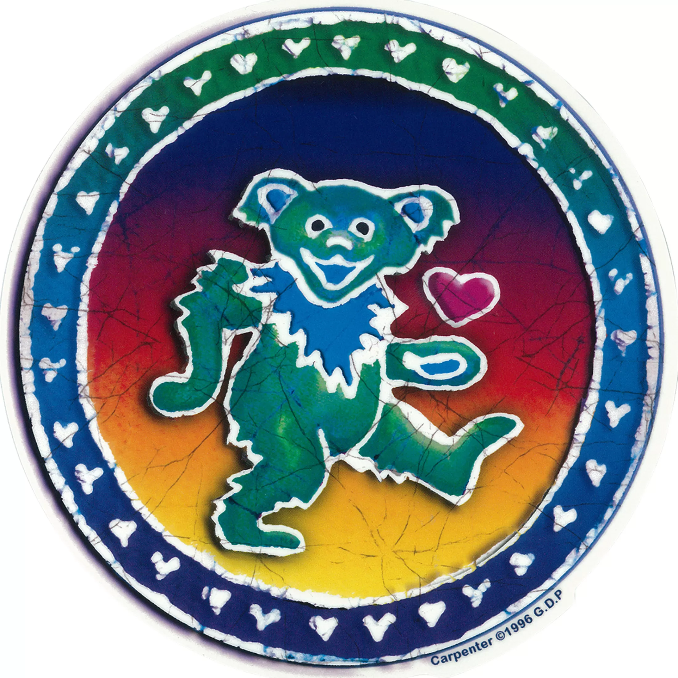 Grateful Dead<Liquid Blue GD Batik Dancing Bear Sticker