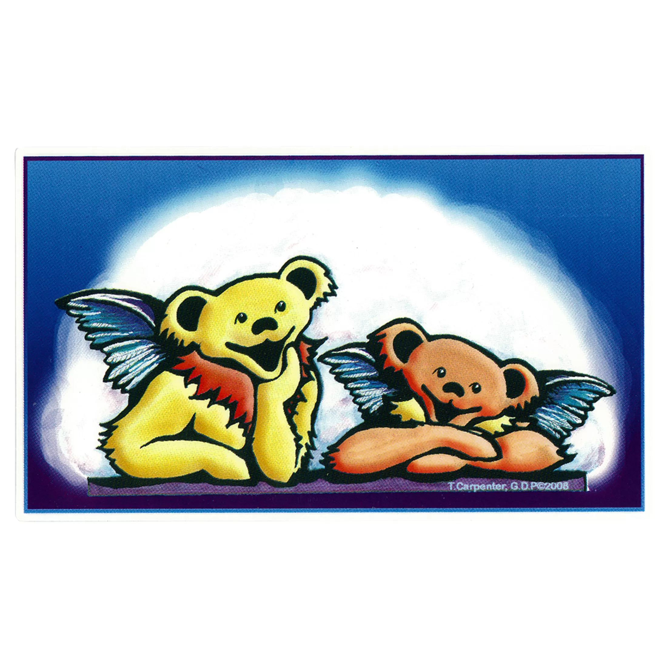 Grateful Dead<Liquid Blue GD Bear Angels Sticker