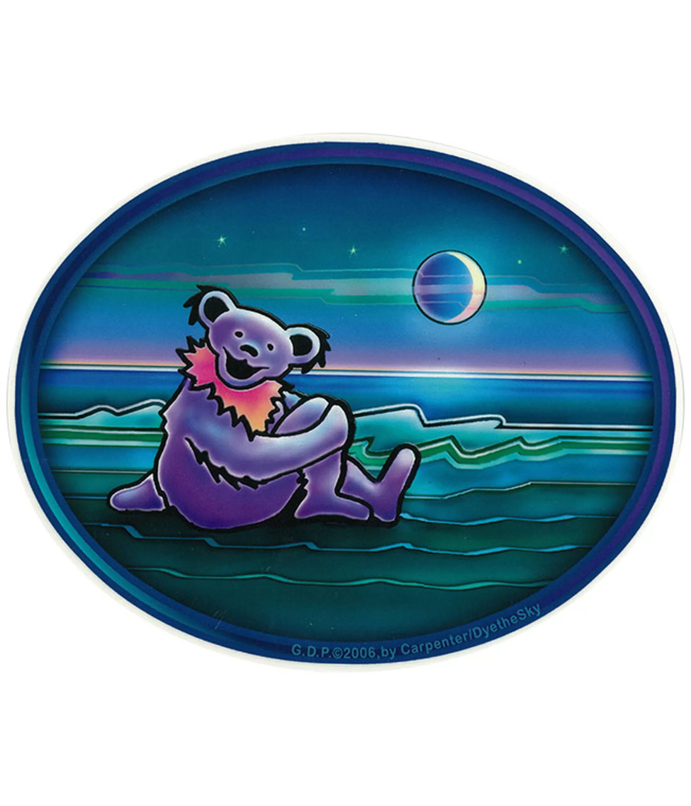 Grateful Dead<Liquid Blue GD Bear by the Waterside Sticker