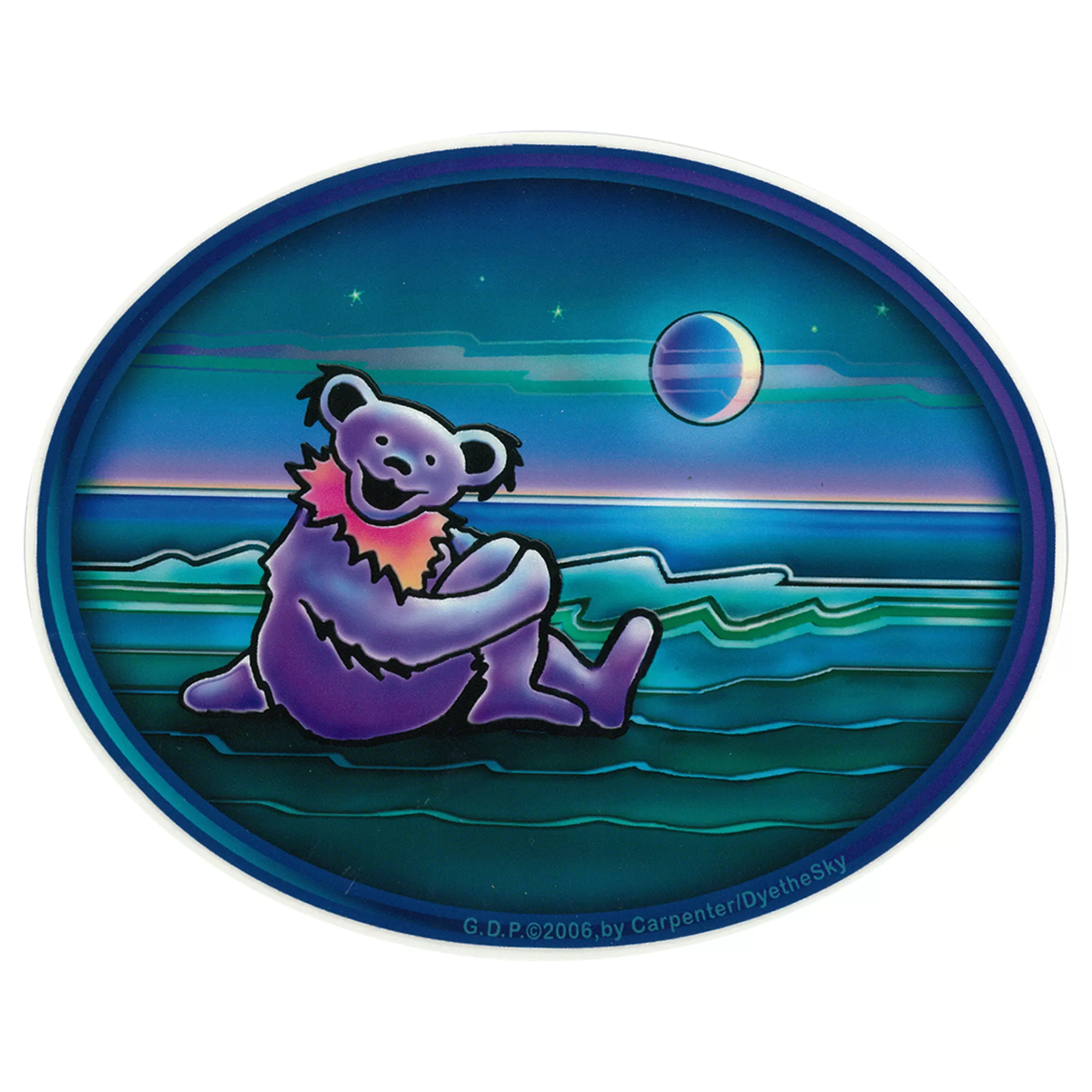 Grateful Dead<Liquid Blue GD Bear by the Waterside Sticker