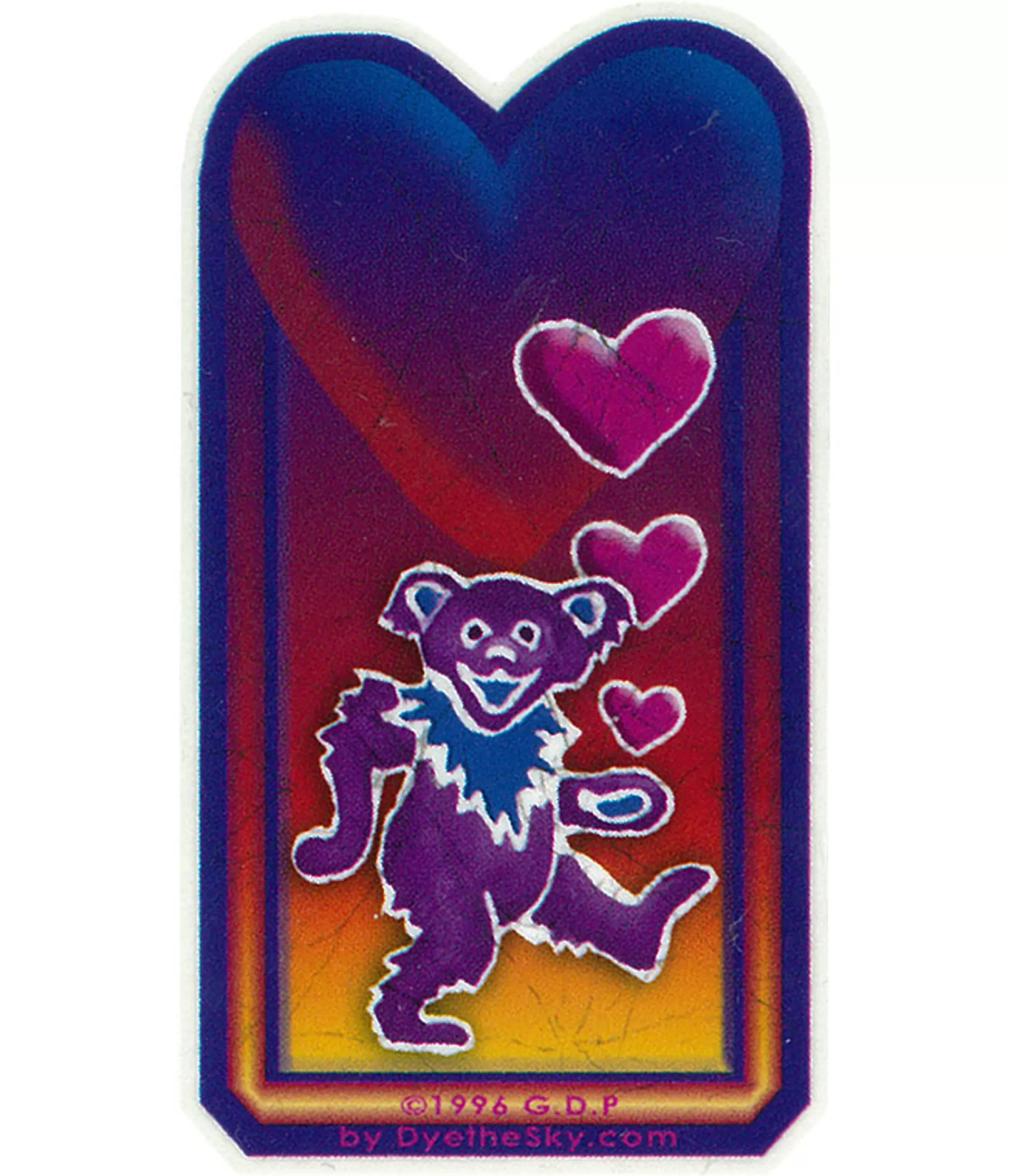 Grateful Dead<Liquid Blue GD Bear Heart Mini Sticker