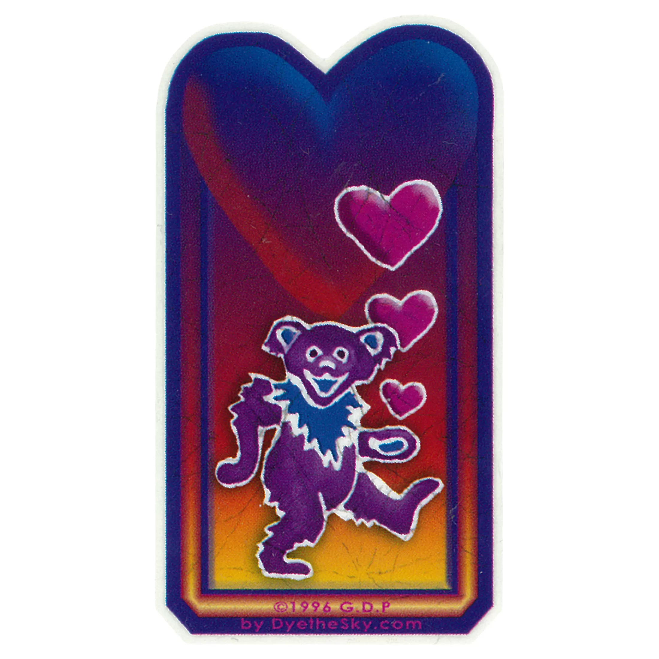 Grateful Dead<Liquid Blue GD Bear Heart Mini Sticker