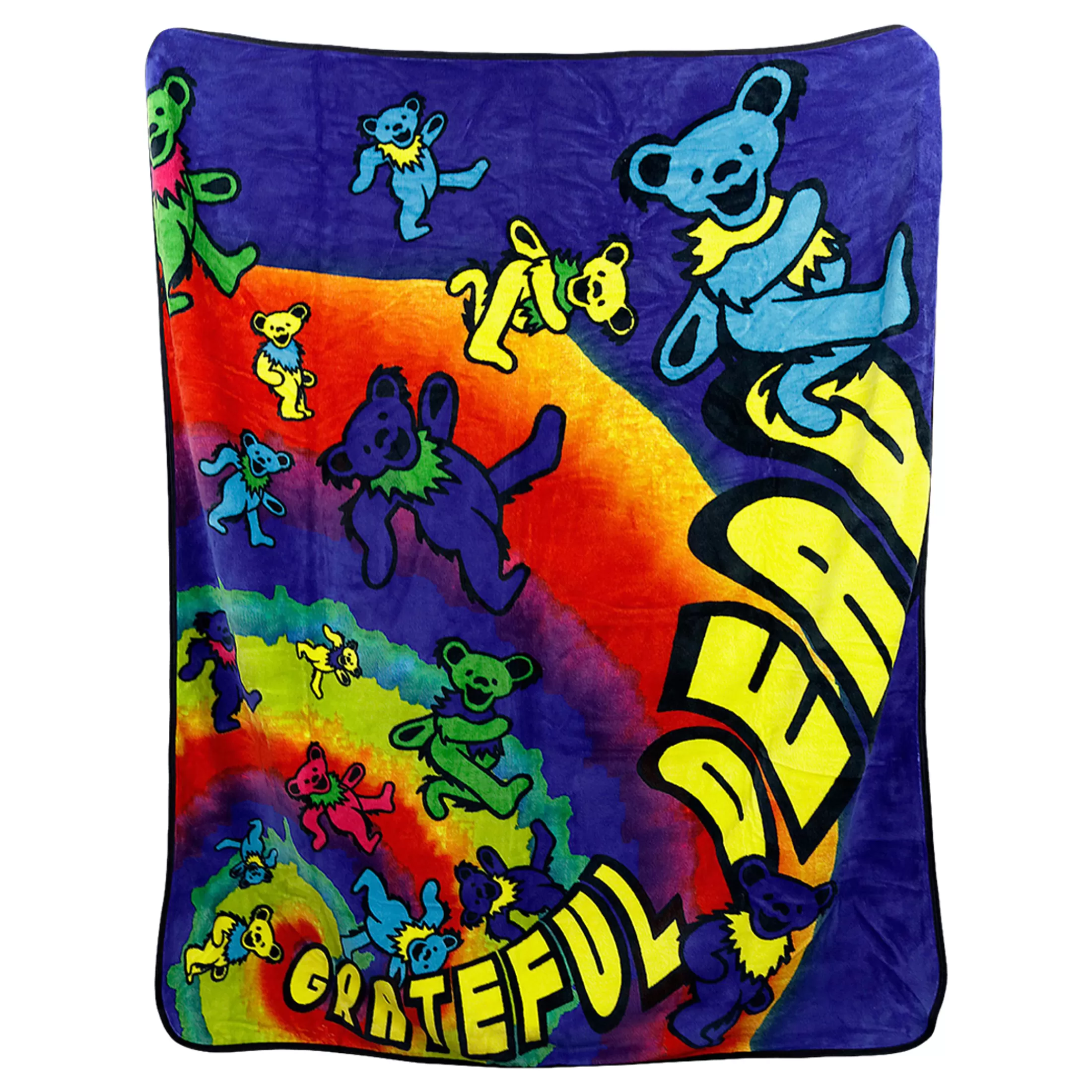 Grateful Dead<Liquid Blue GD Bear Spiral Fleece Blanket