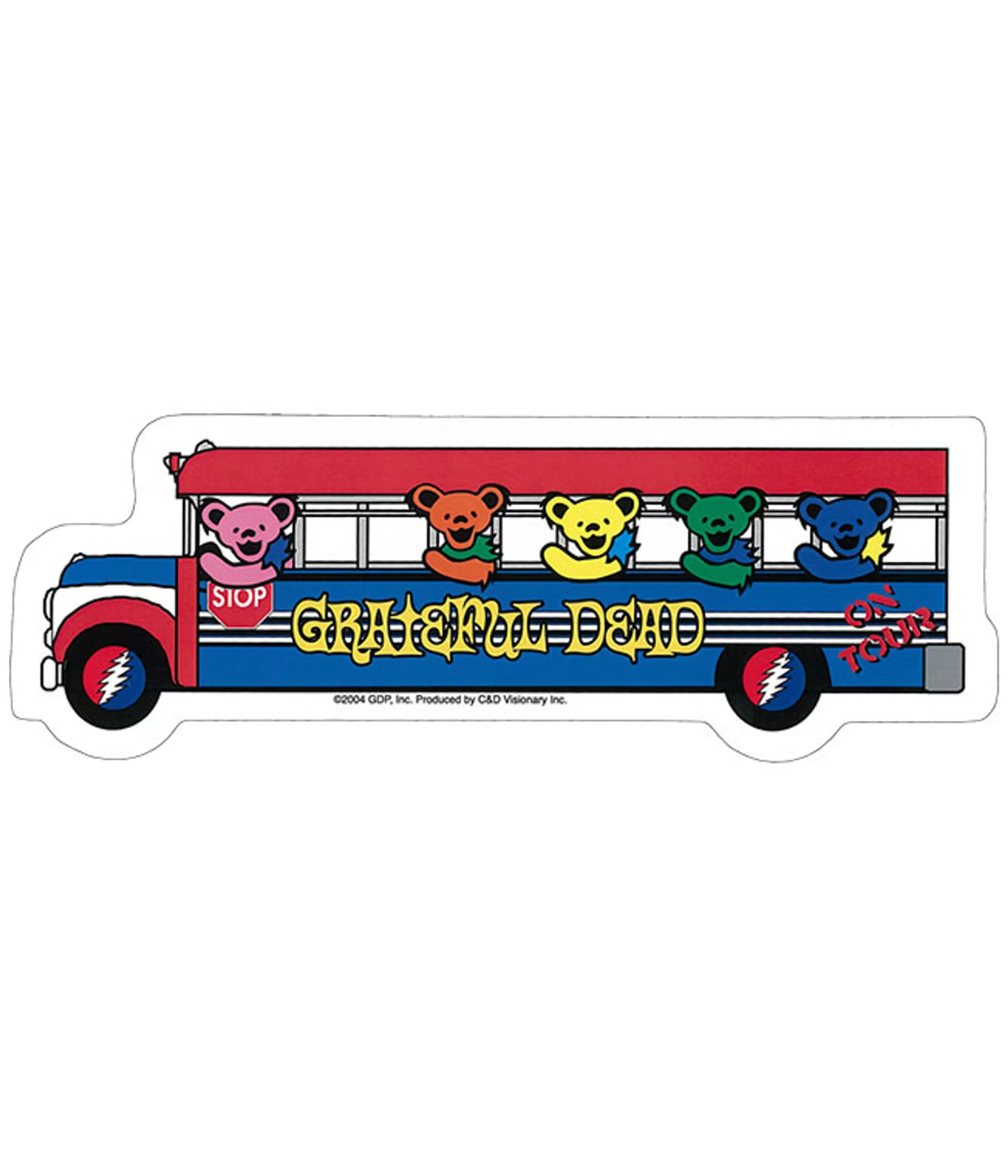 Grateful Dead<Liquid Blue GD Bears on the Bus Sticker