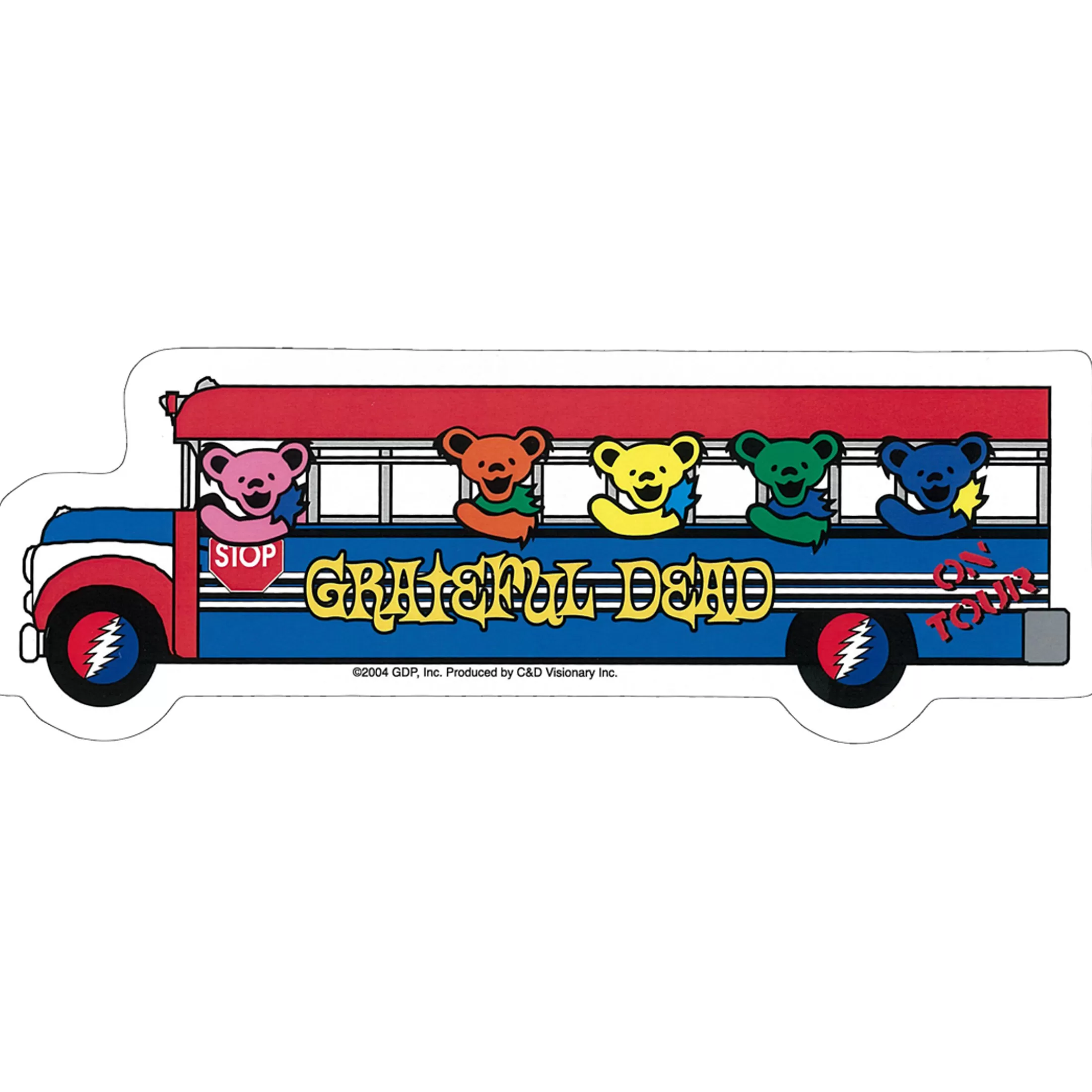 Grateful Dead<Liquid Blue GD Bears on the Bus Sticker