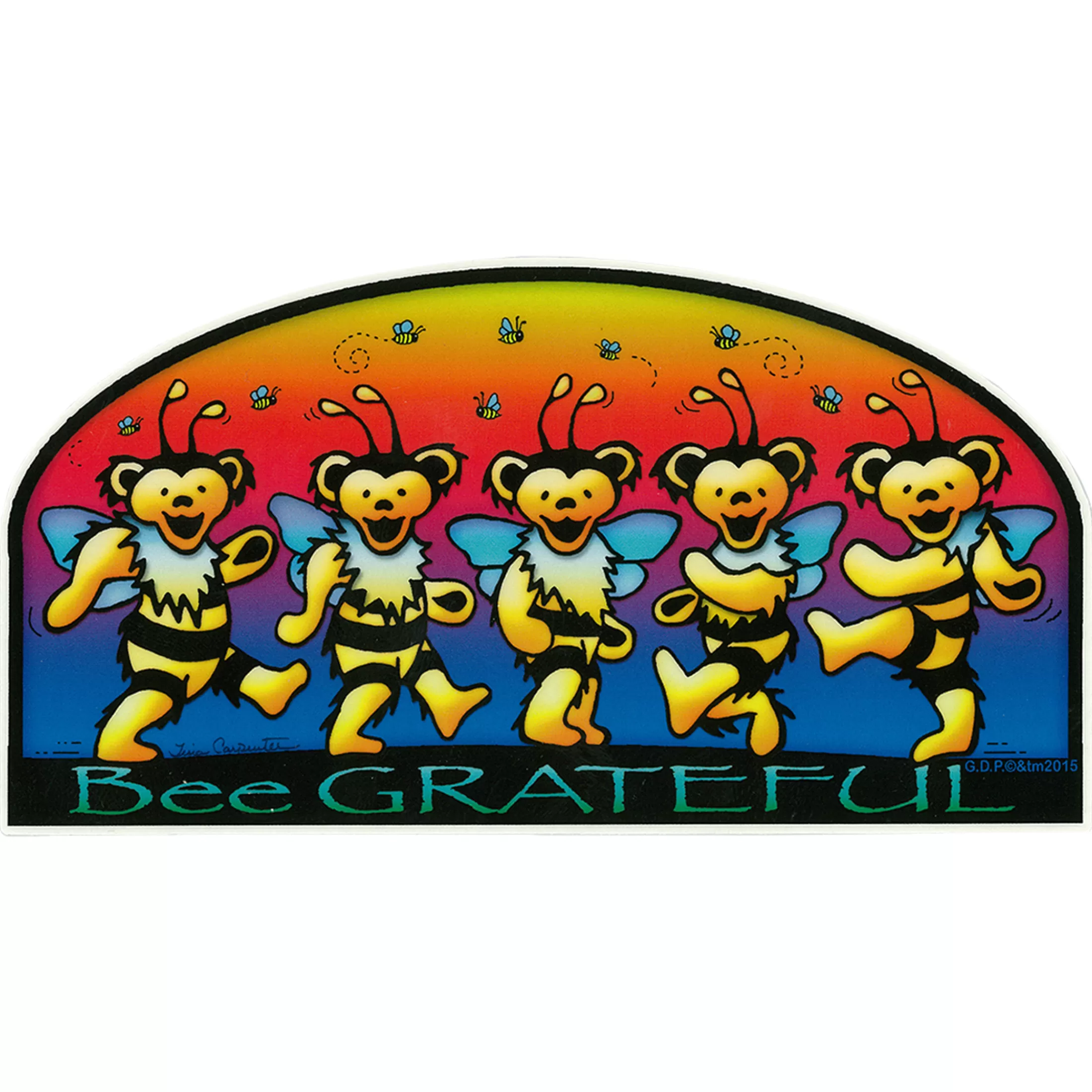 Grateful Dead<Liquid Blue GD Bee Grateful Sticker