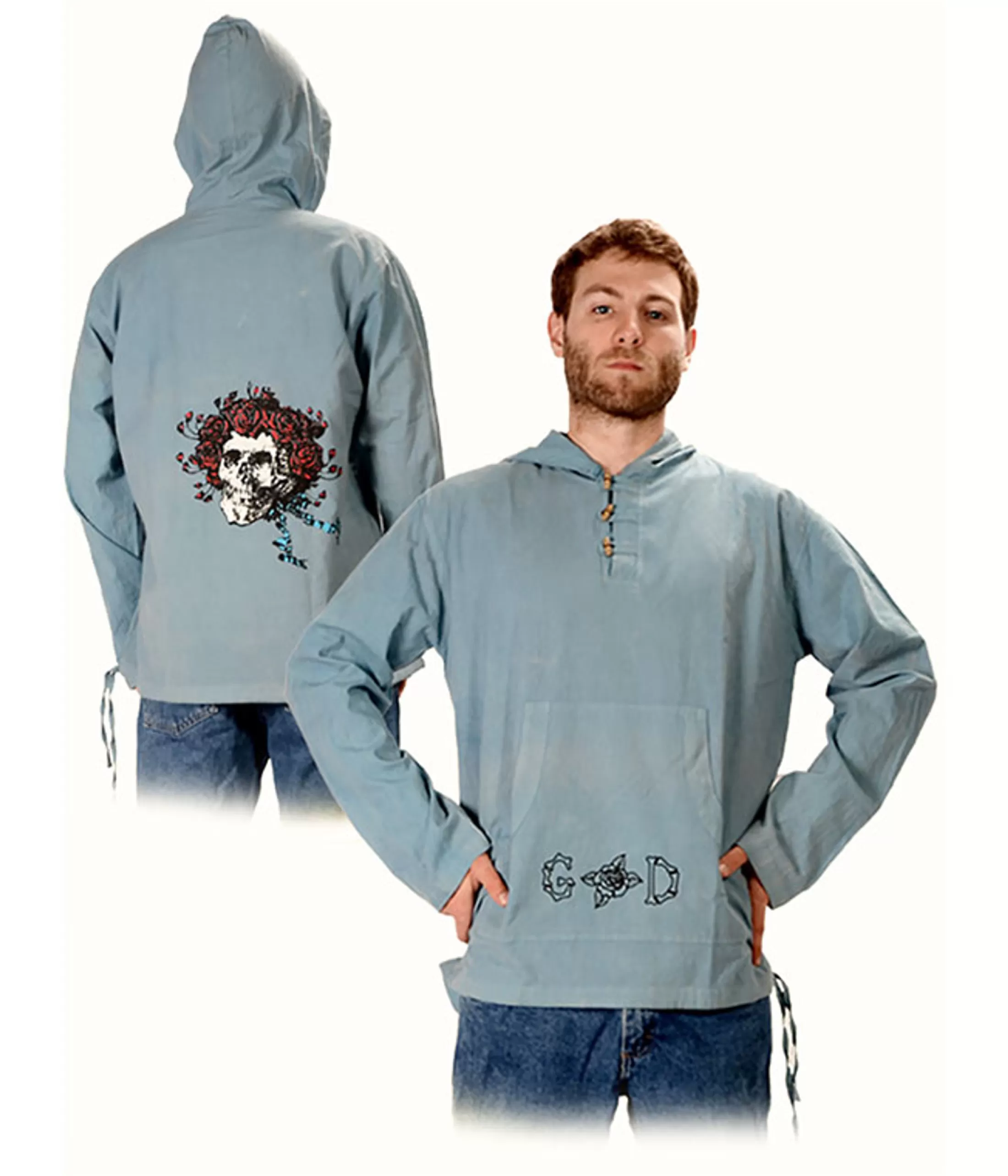 Hoodie | Grateful Dead<Liquid Blue GD Bertha Cotton Baja Hoodie