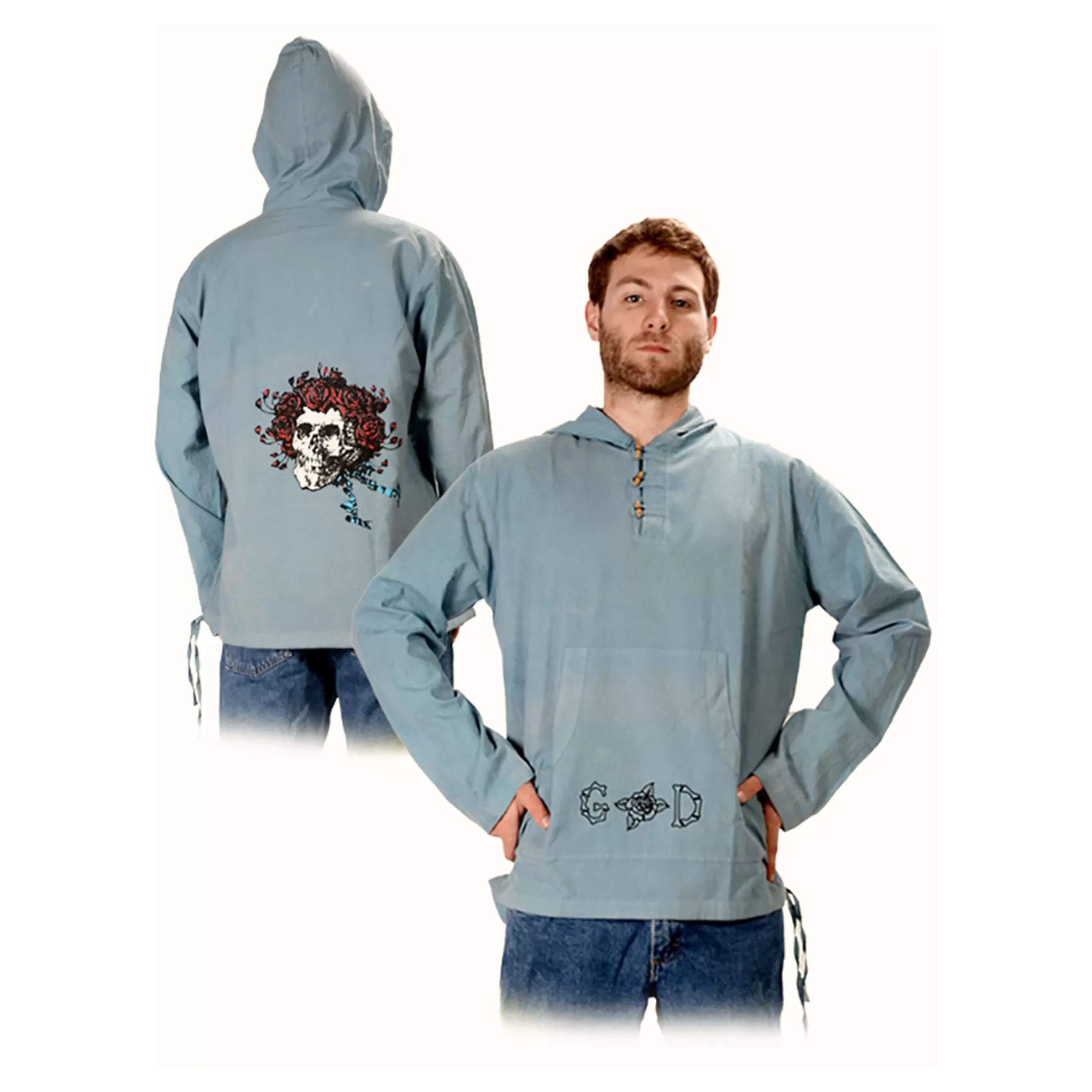 Hoodie | Grateful Dead<Liquid Blue GD Bertha Cotton Baja Hoodie