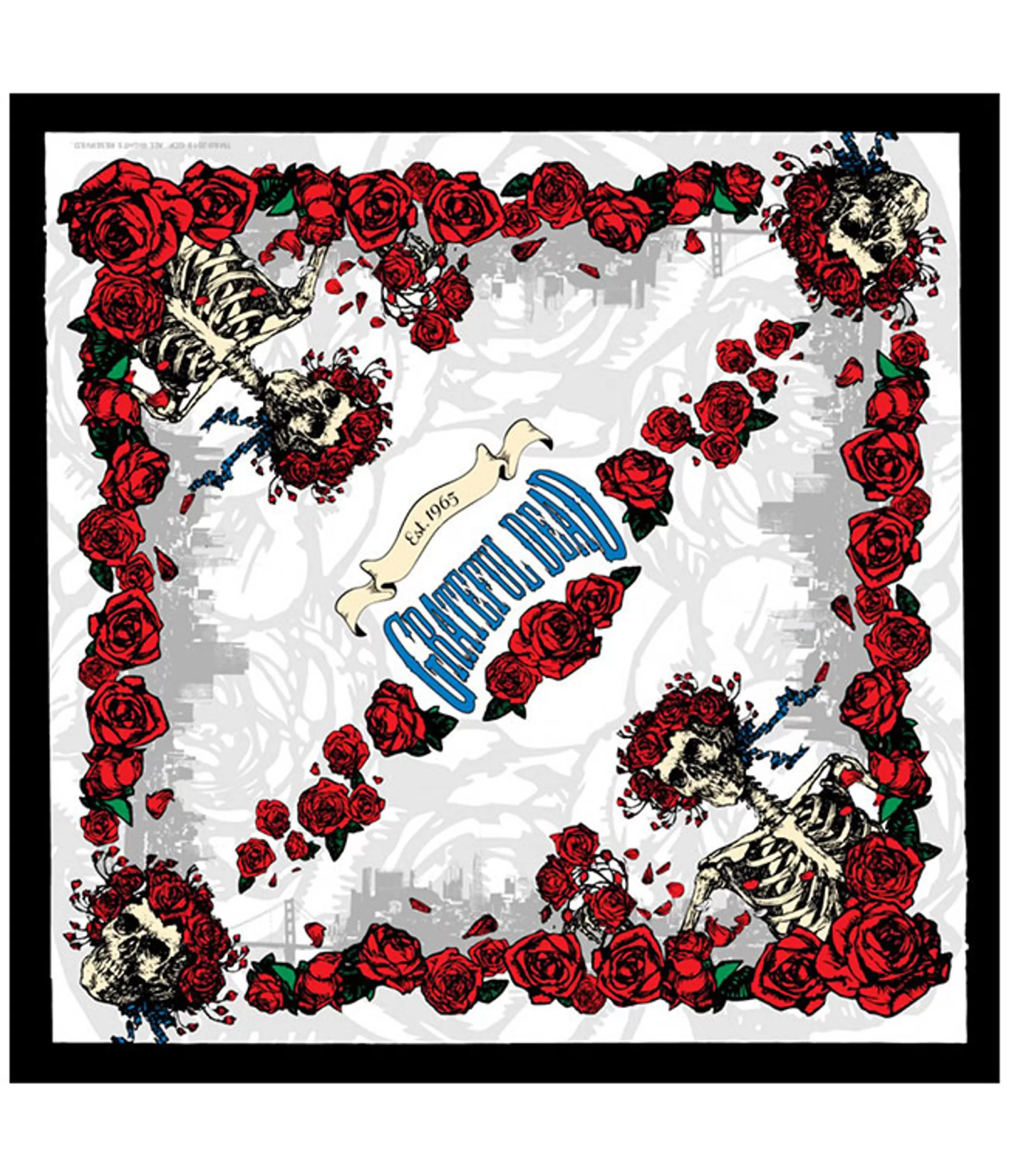 Bandanas | Grateful Dead<Liquid Blue GD Bertha Roses Bandana