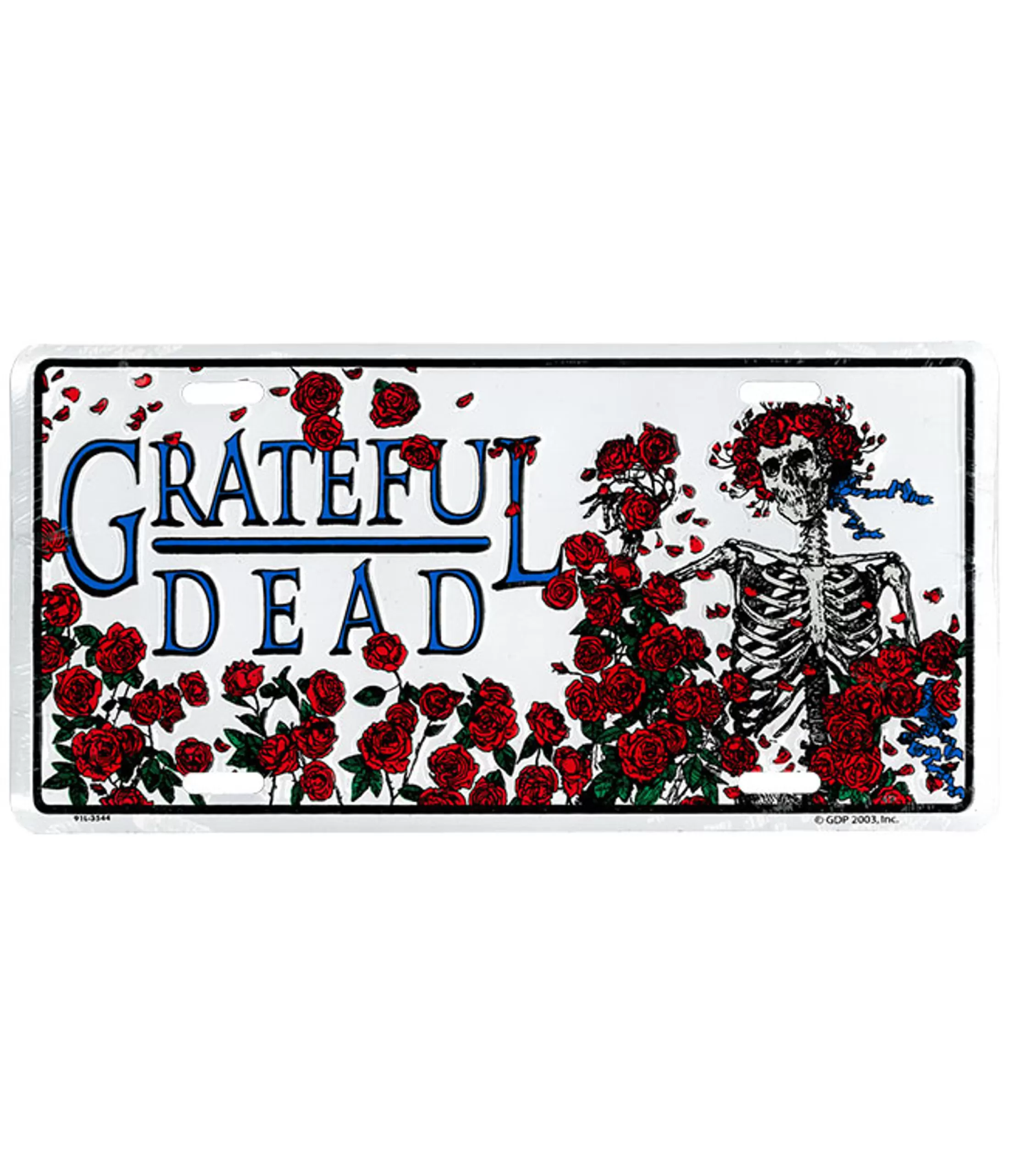 License Plates | Grateful Dead<Liquid Blue GD Bertha Roses License Plate