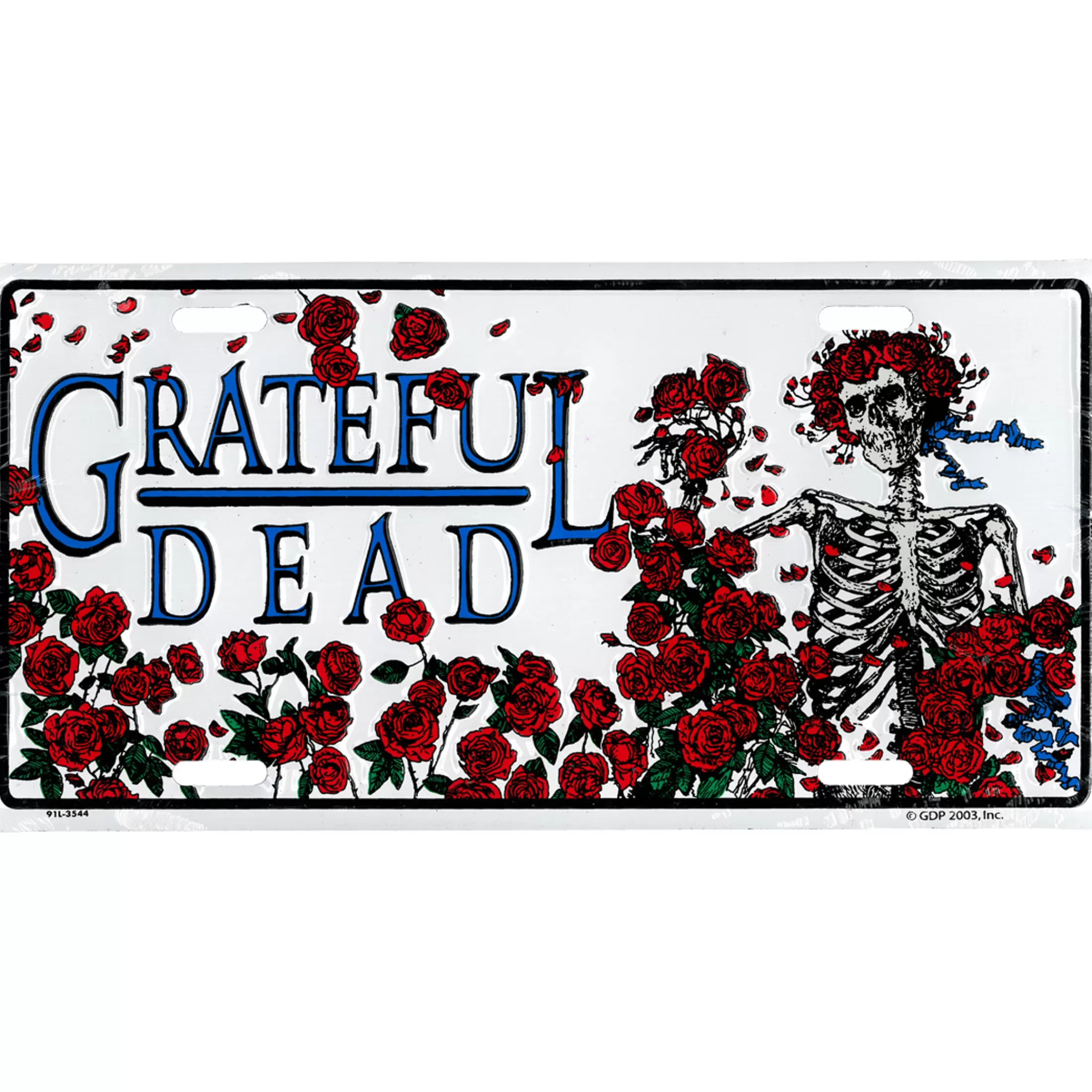 License Plates | Grateful Dead<Liquid Blue GD Bertha Roses License Plate