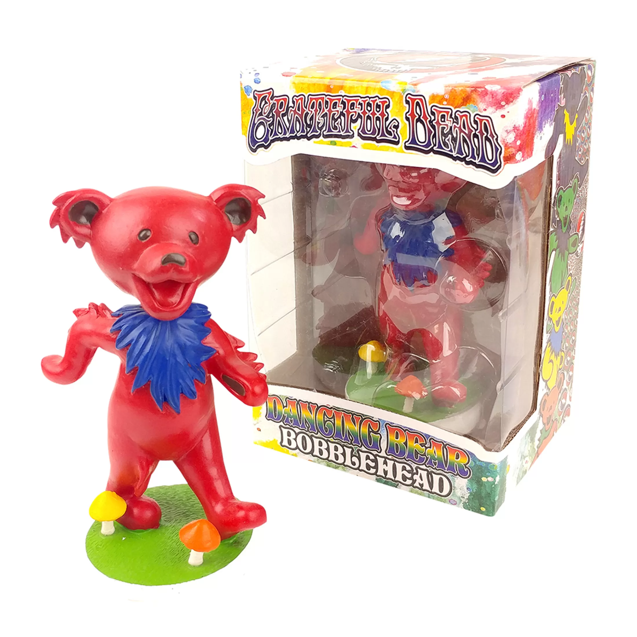 Grateful Dead<Liquid Blue GD Bobblehead Dancing Bear Red