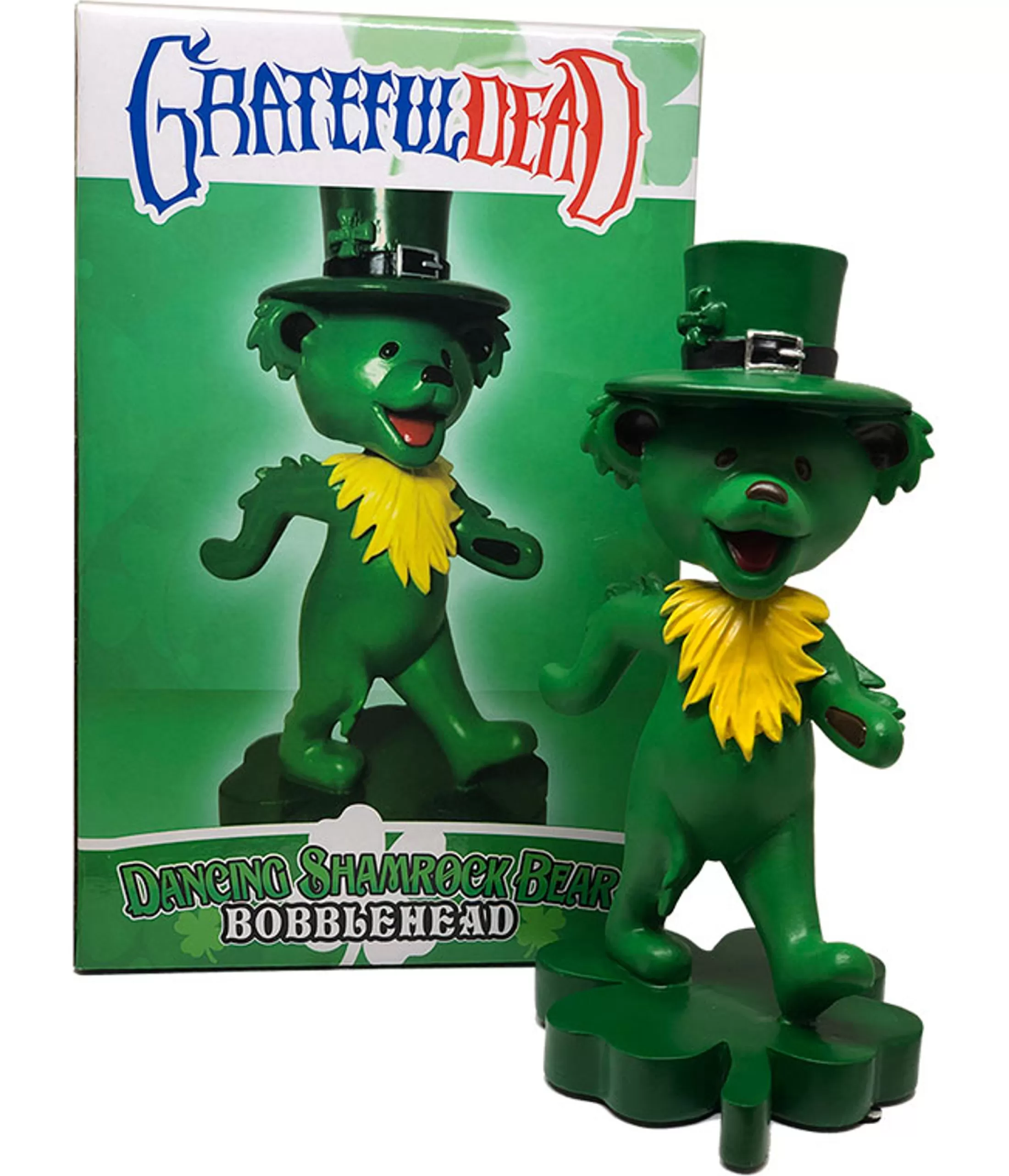 Grateful Dead<Liquid Blue GD Bobblehead Dancing Shamrock Bear Green