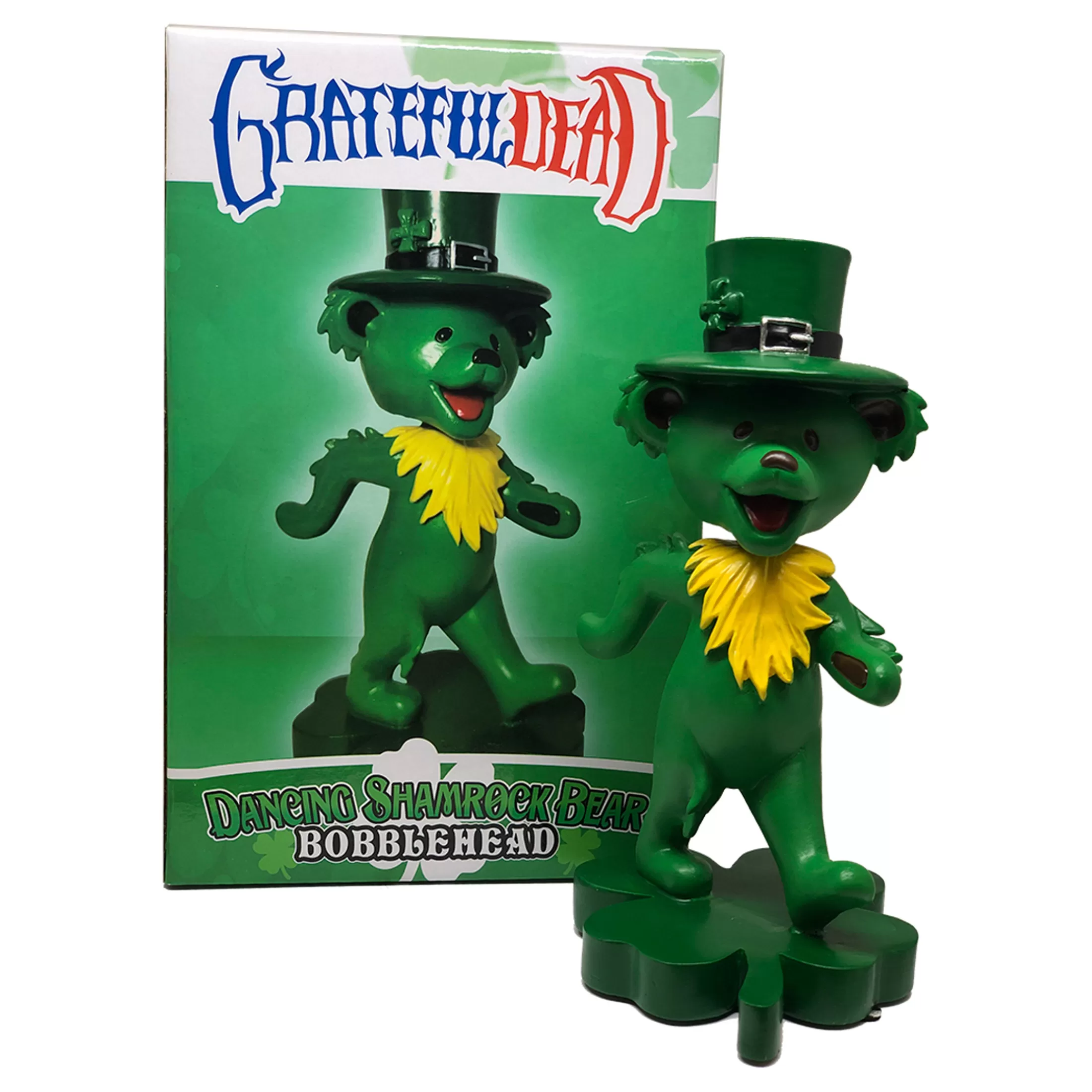 Grateful Dead<Liquid Blue GD Bobblehead Dancing Shamrock Bear Green