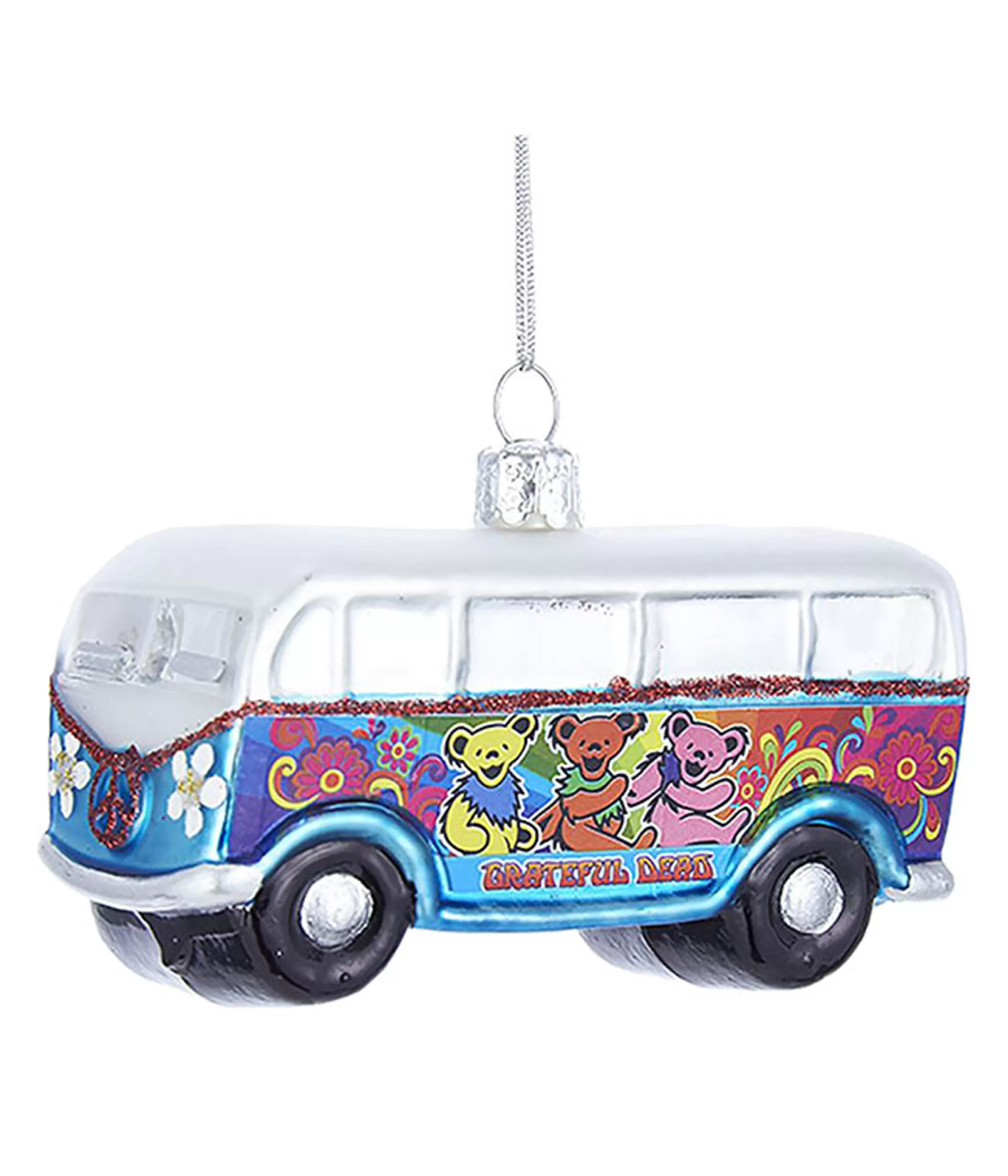 Grateful Dead<Liquid Blue GD Bus Glass Ornament