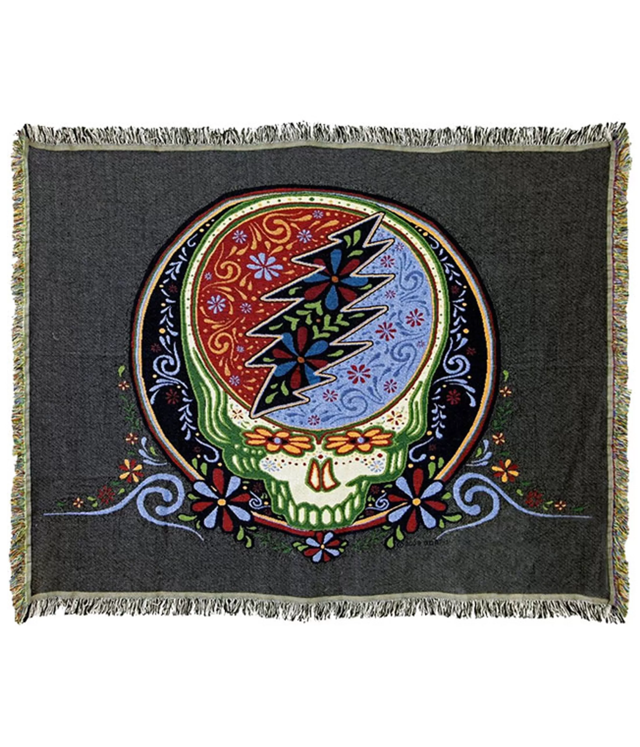 Grateful Dead<Liquid Blue GD Calaveras Stealie Woven Blanket