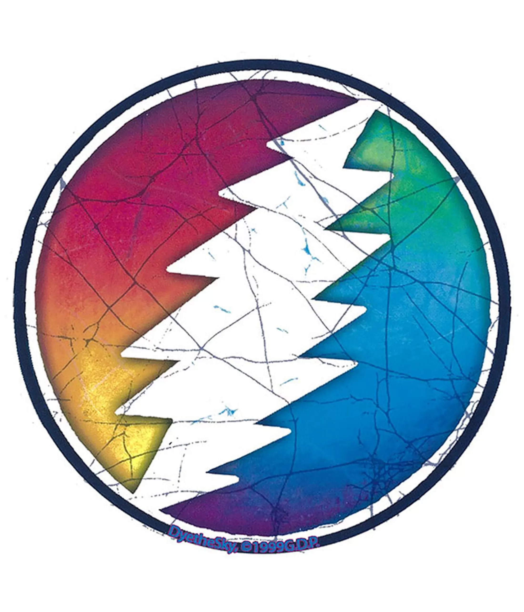 Grateful Dead | Classic<Liquid Blue GD Circle Bolt Large Sticker