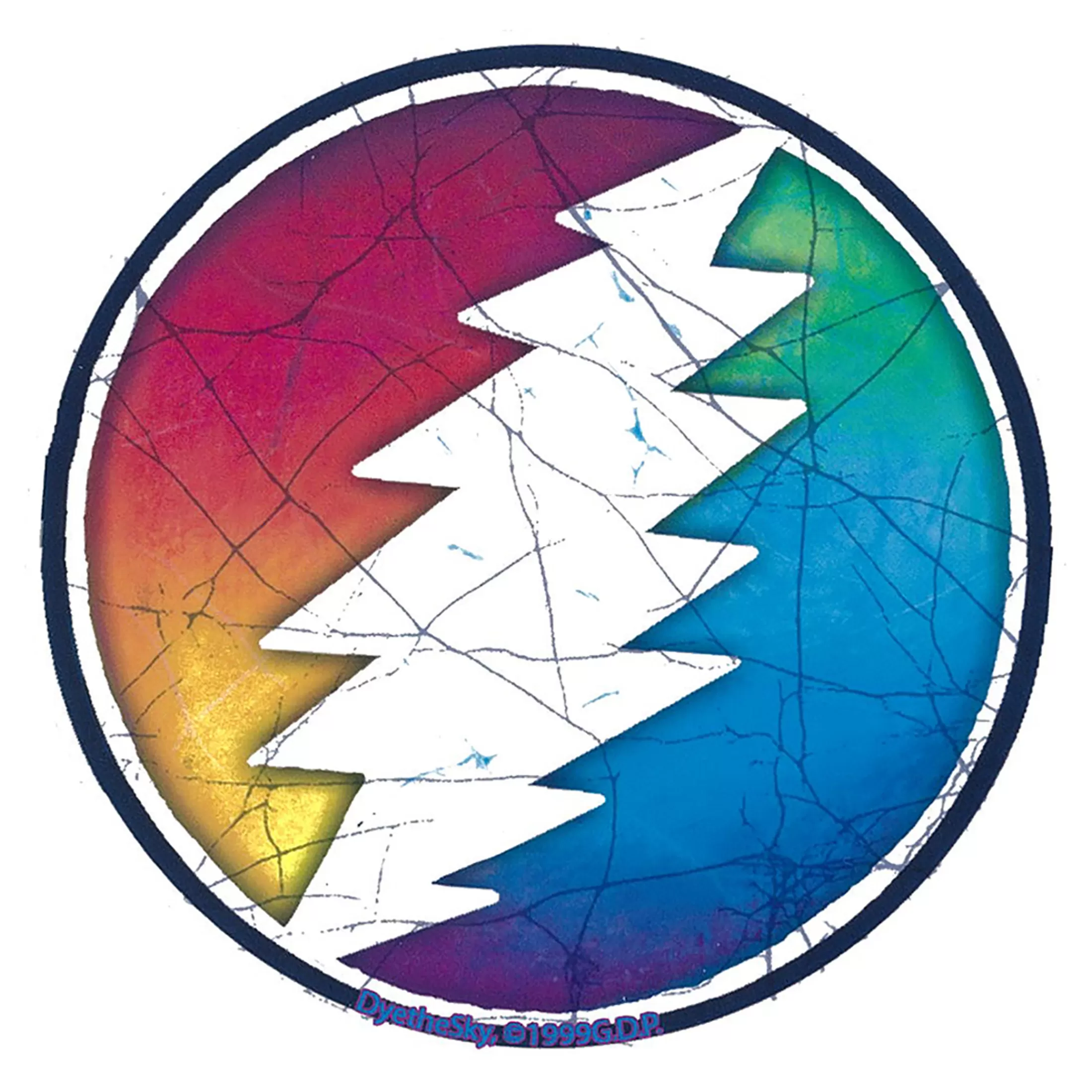 Grateful Dead | Classic<Liquid Blue GD Circle Bolt Large Sticker