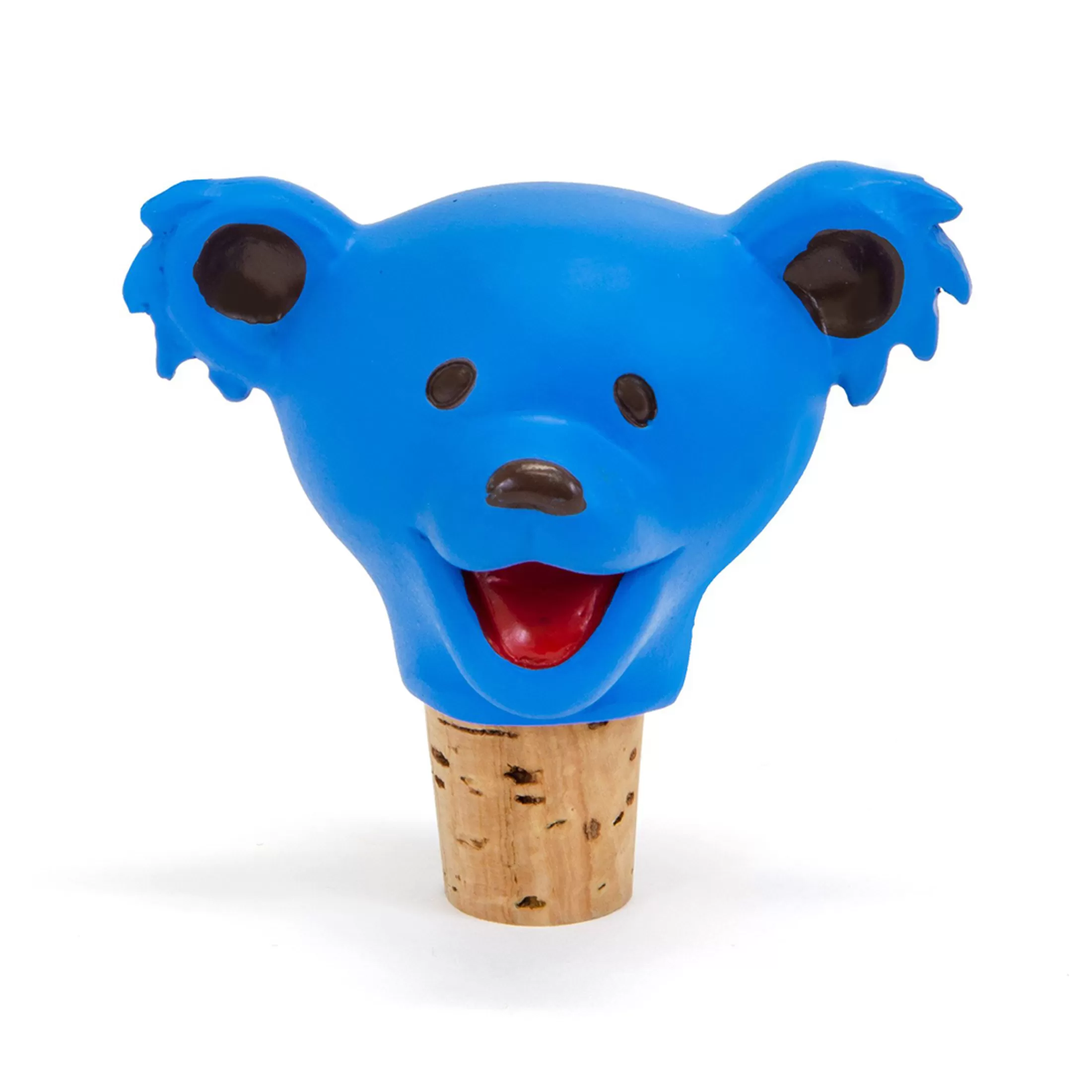 Grateful Dead<Liquid Blue GD Dancing Bear Head Blue Bottle Stopper