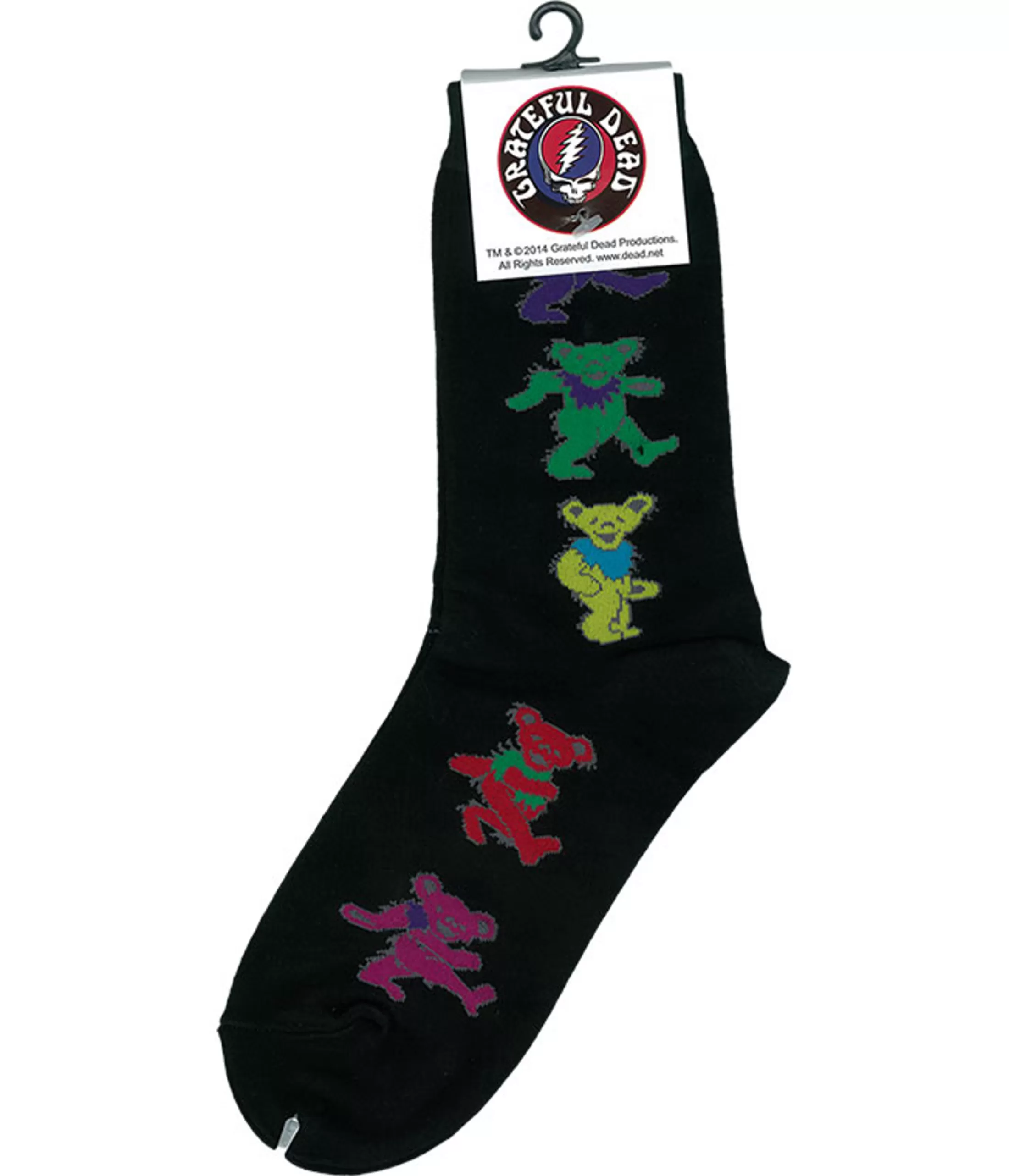 Socks | Grateful Dead<Liquid Blue GD Dancing Bear Ladies Black Socks