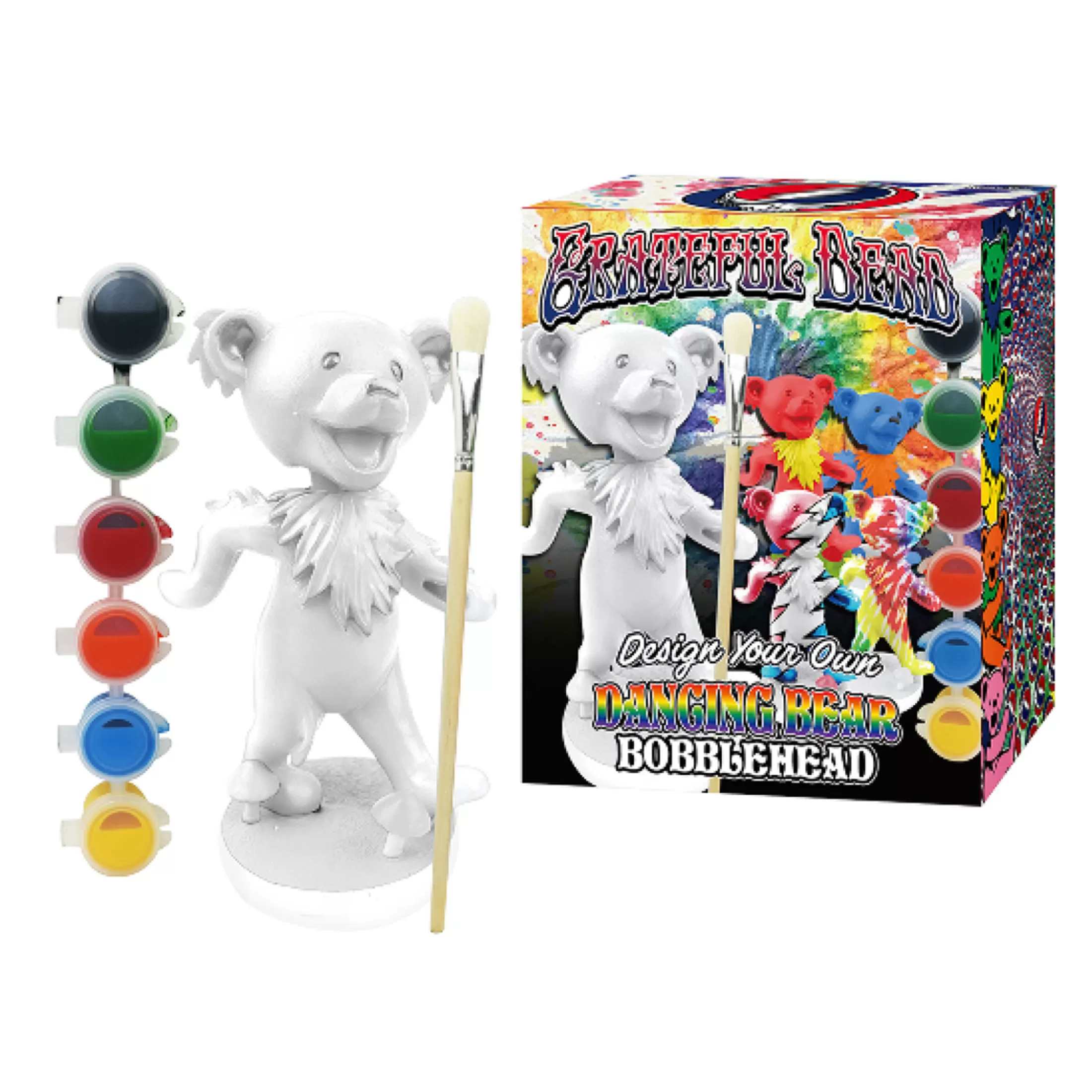 Grateful Dead<Liquid Blue GD Dancing Bear Paint Your Own Bobble Head Set