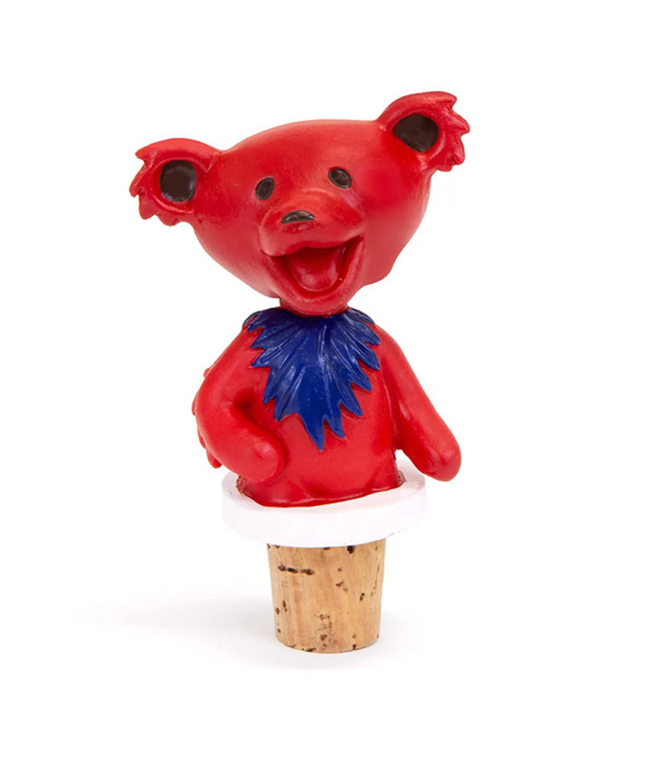 Grateful Dead<Liquid Blue GD Dancing Bear Red Bottle Stopper