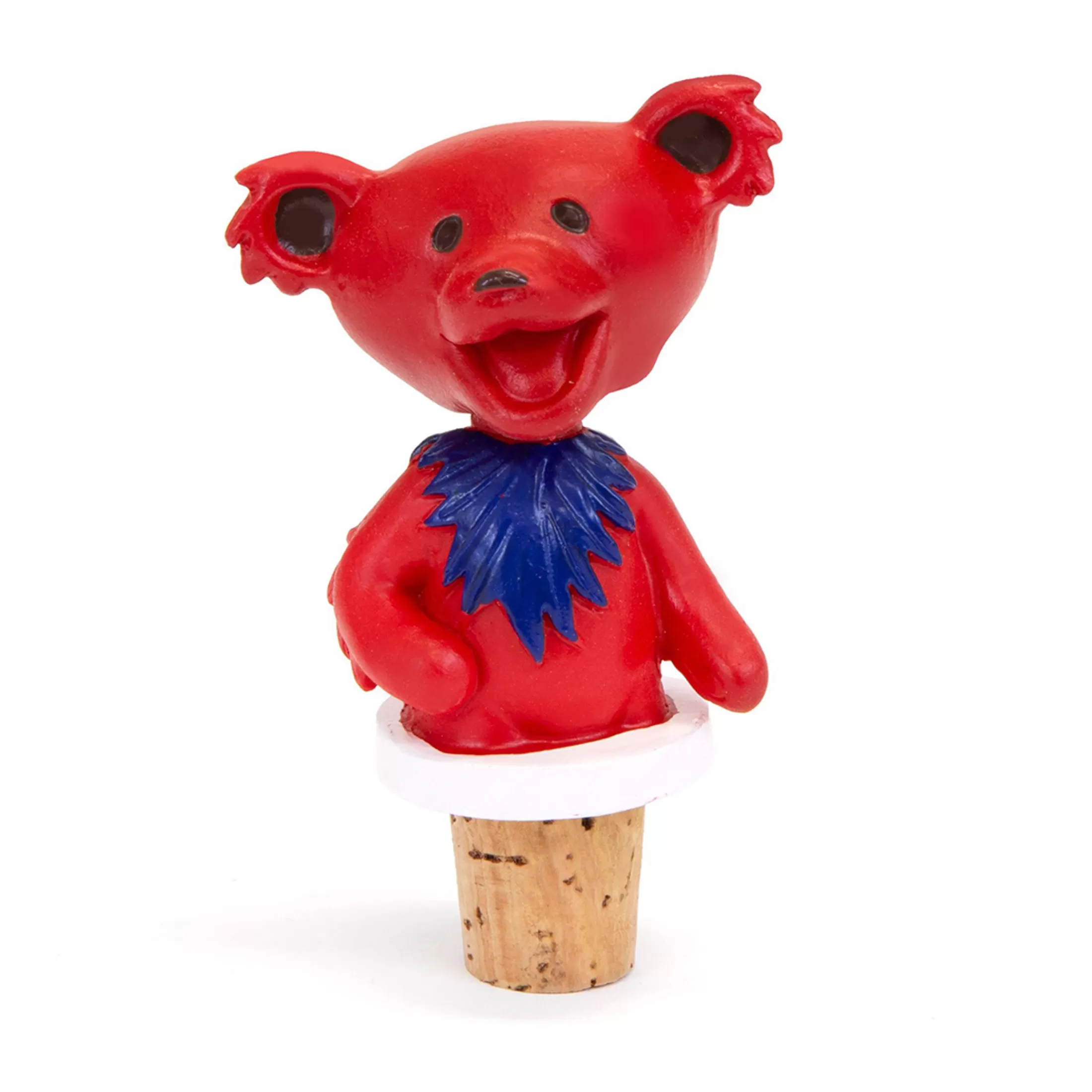 Grateful Dead<Liquid Blue GD Dancing Bear Red Bottle Stopper