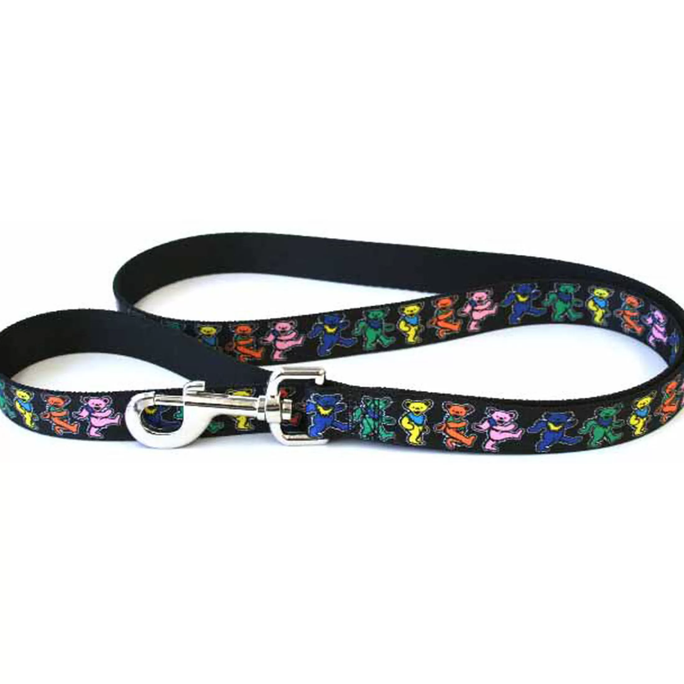 Grateful Dead<Liquid Blue GD Dancing Bears Dog Leash Black