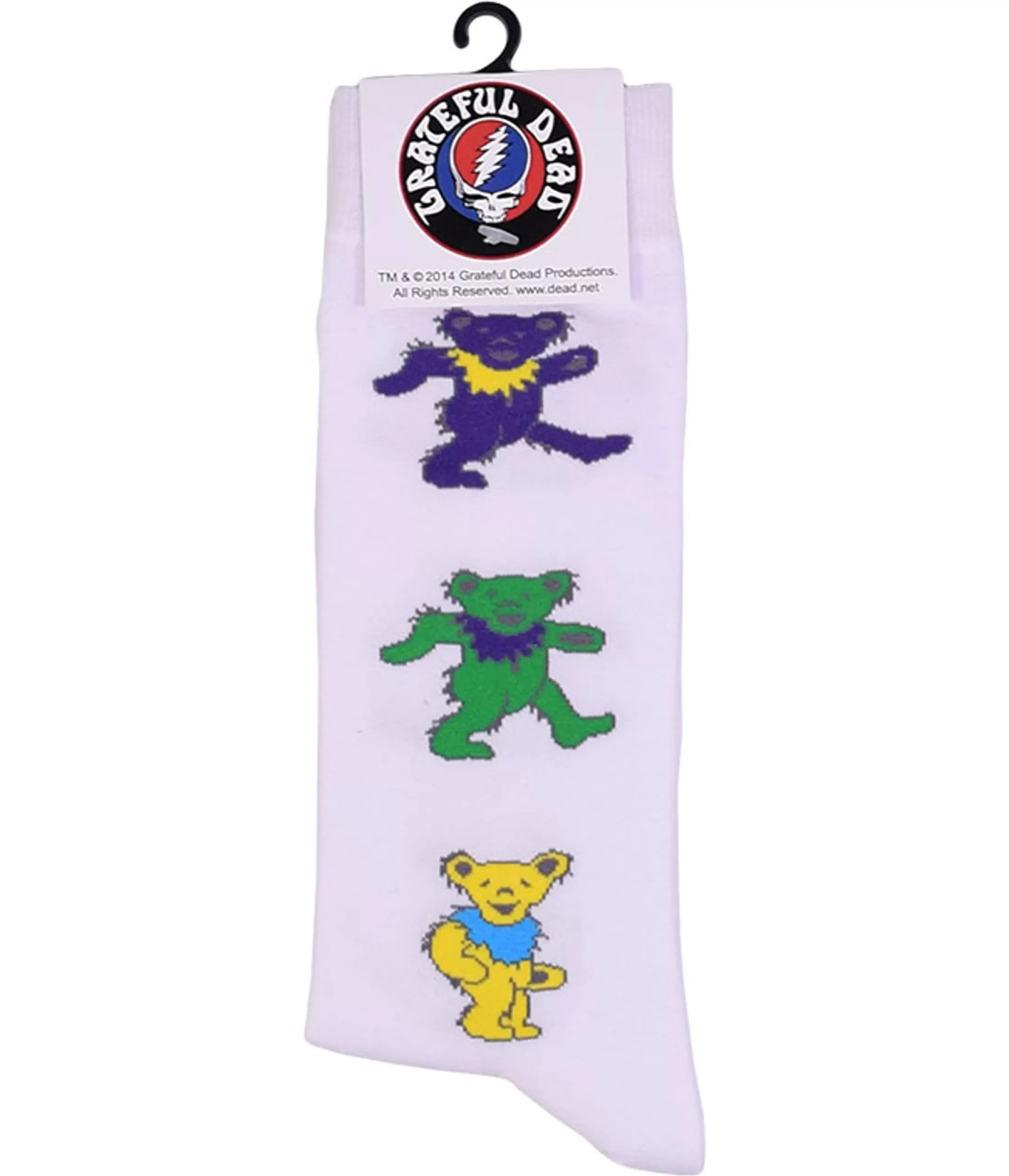 Socks | Grateful Dead<Liquid Blue GD Dancing Bears Men's White Socks