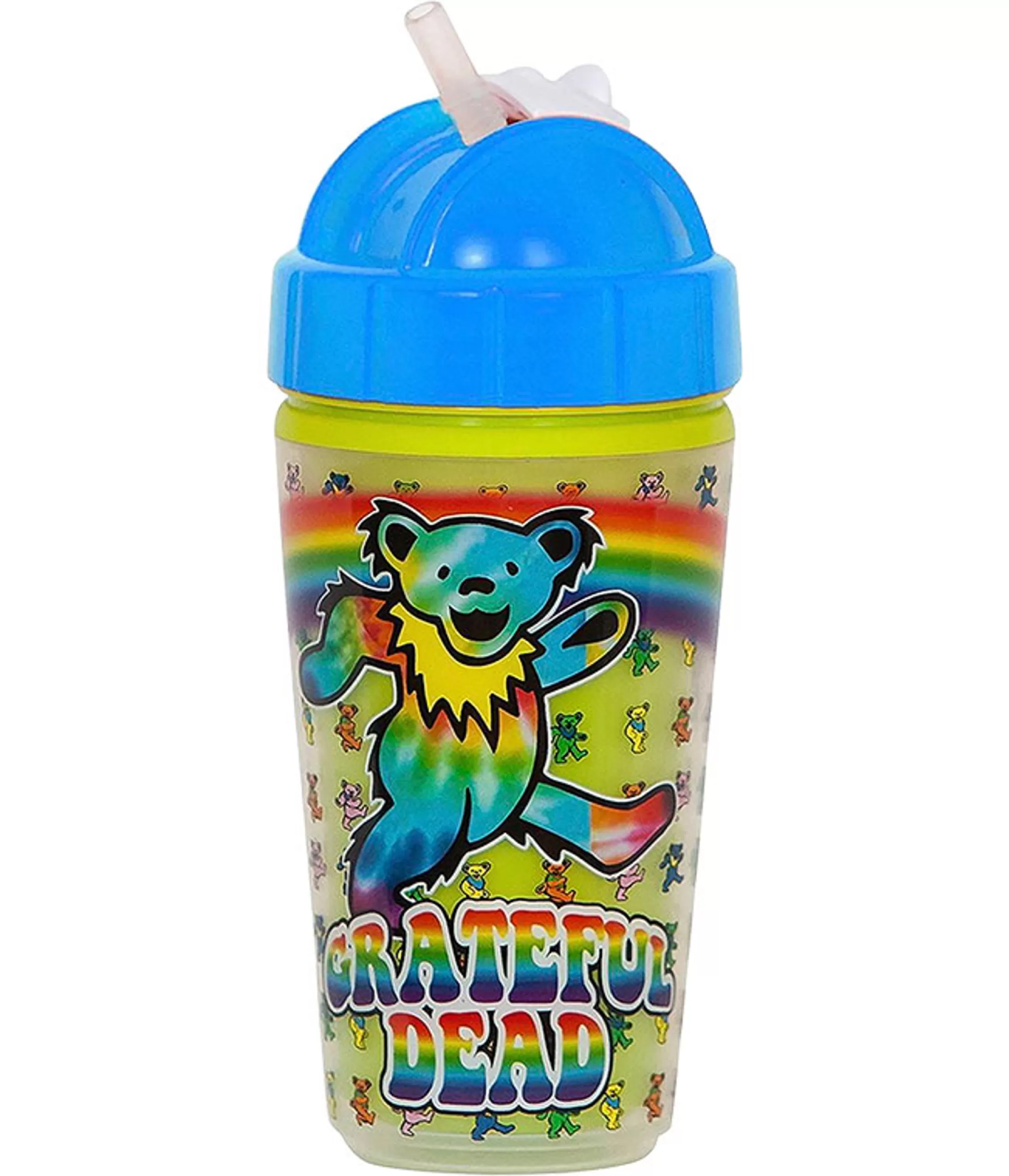 Sippy Cups | Grateful Dead<Liquid Blue GD Dancing Bears Rainbow Sippy Straw Cup