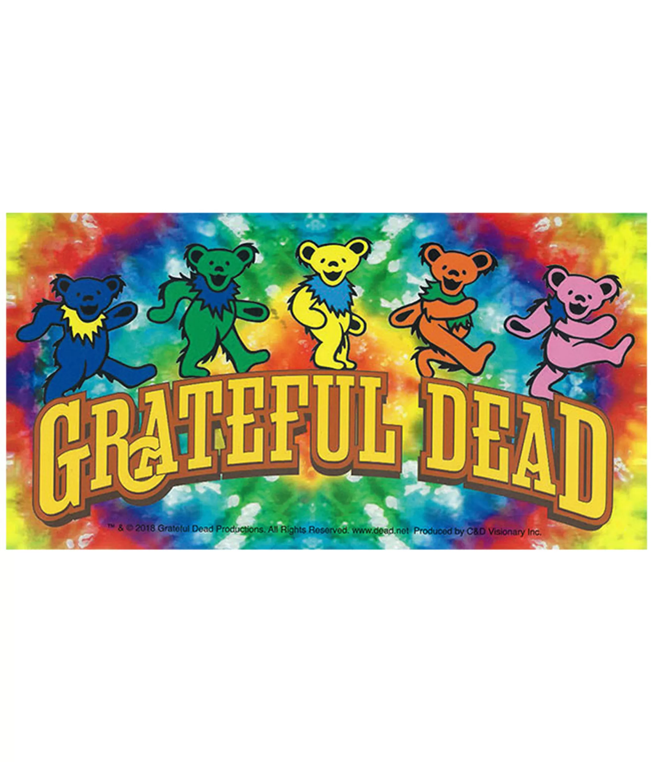 Grateful Dead<Liquid Blue GD Dancing Bears Tie Dye Sticker