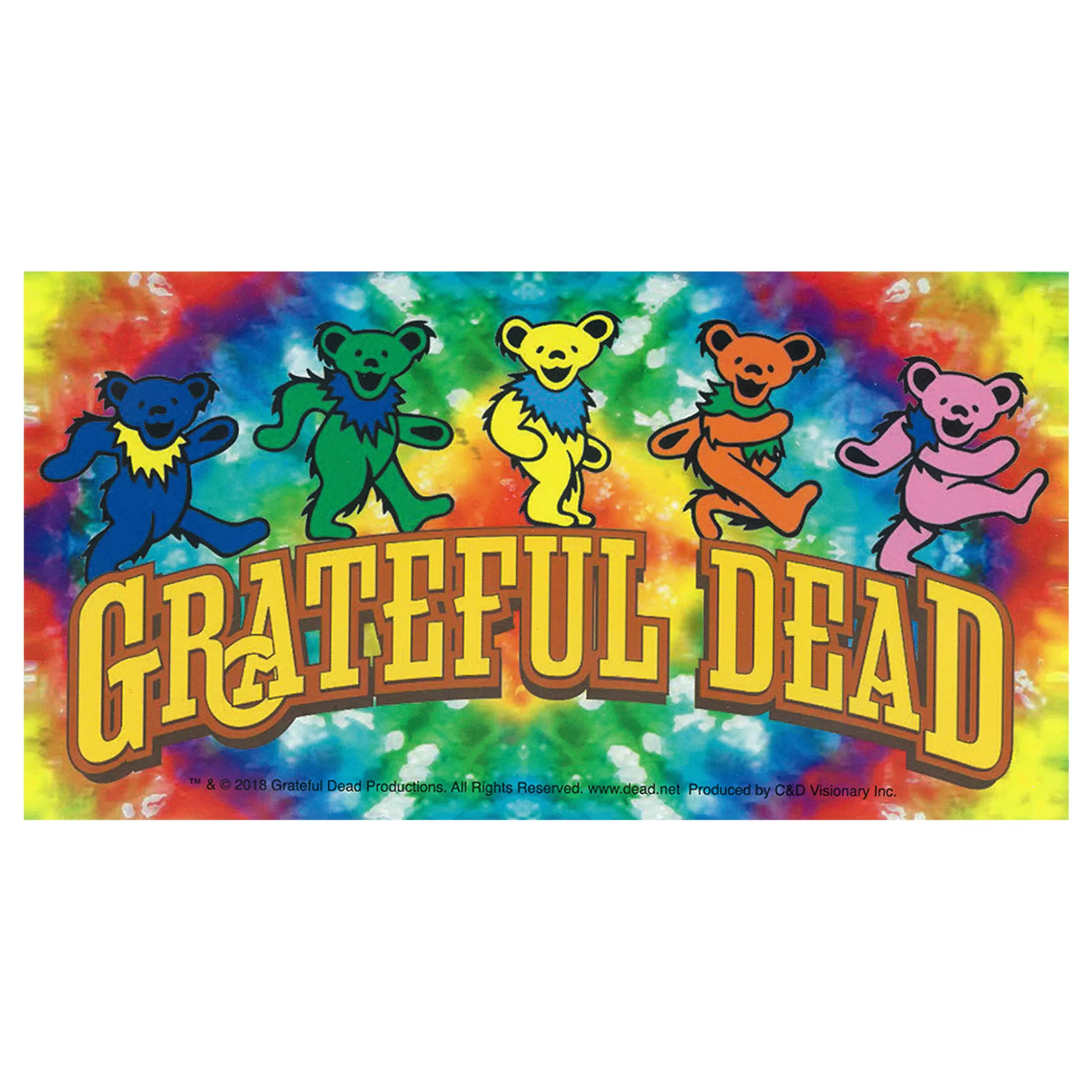 Grateful Dead<Liquid Blue GD Dancing Bears Tie Dye Sticker