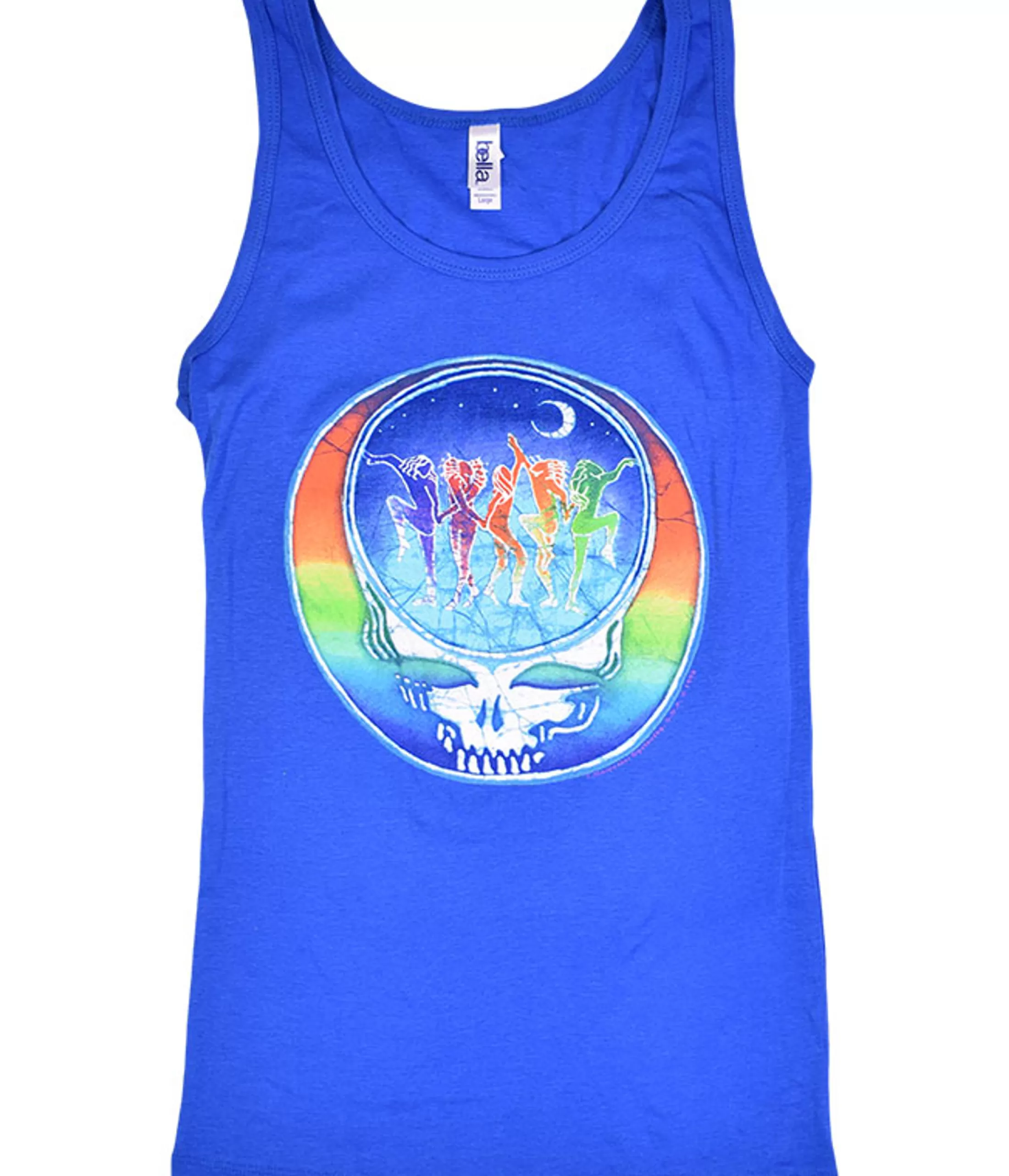 Juniors Tank Top | Grateful Dead<Liquid Blue GD Dancing Face Blue Juniors Tank Top T-Shirt