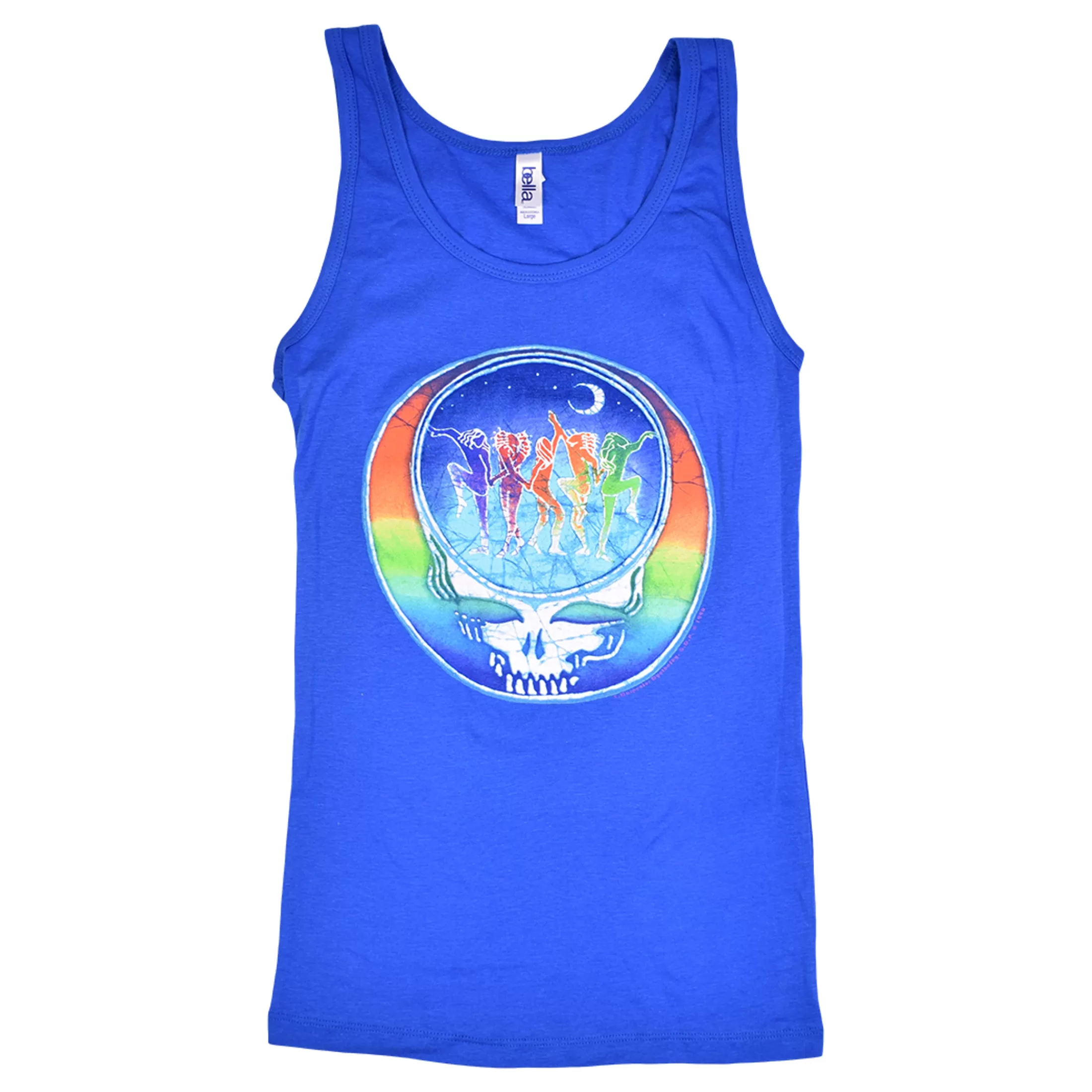 Juniors Tank Top | Grateful Dead<Liquid Blue GD Dancing Face Blue Juniors Tank Top T-Shirt