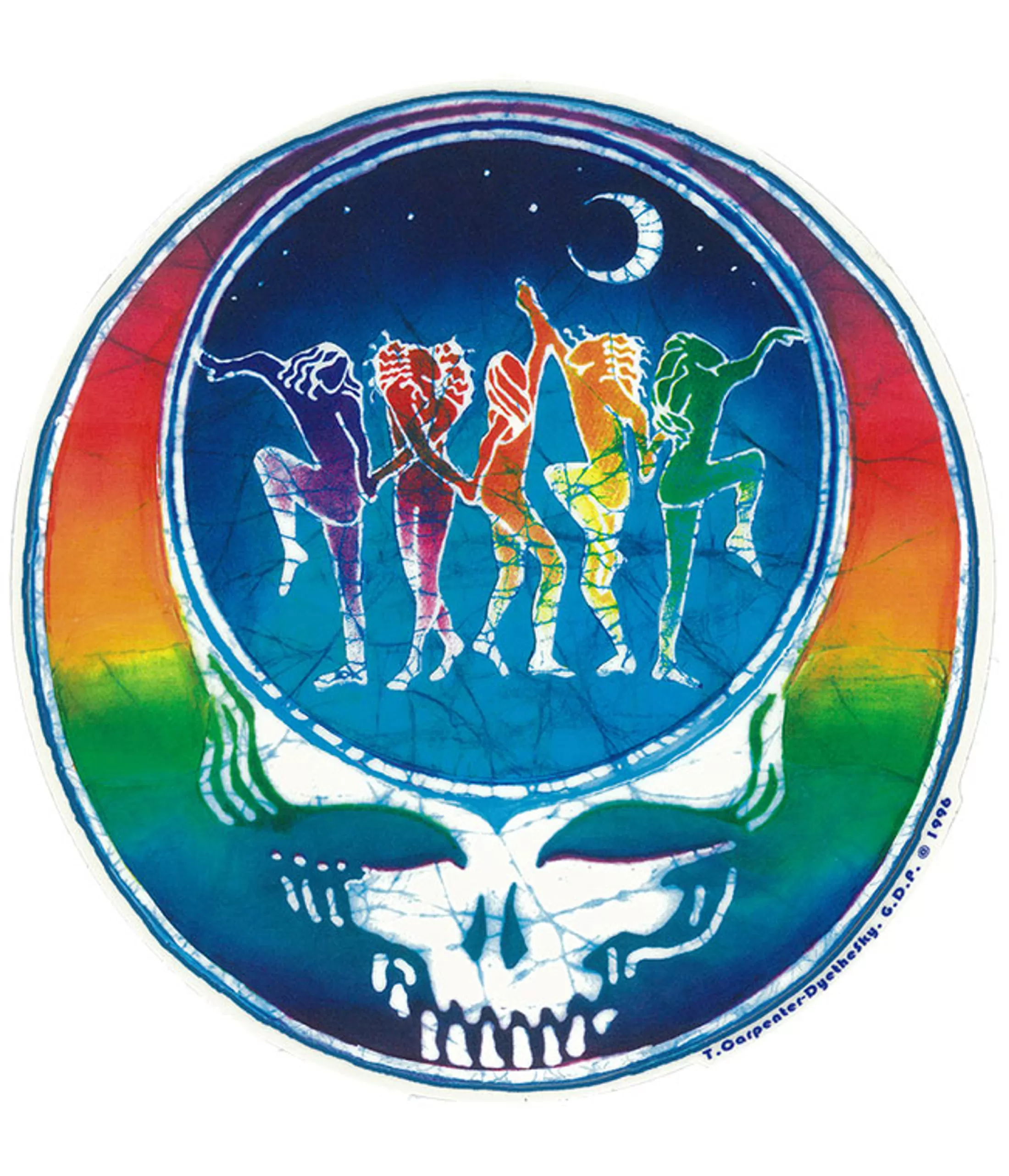 Grateful Dead<Liquid Blue GD Dancing Face Sticker