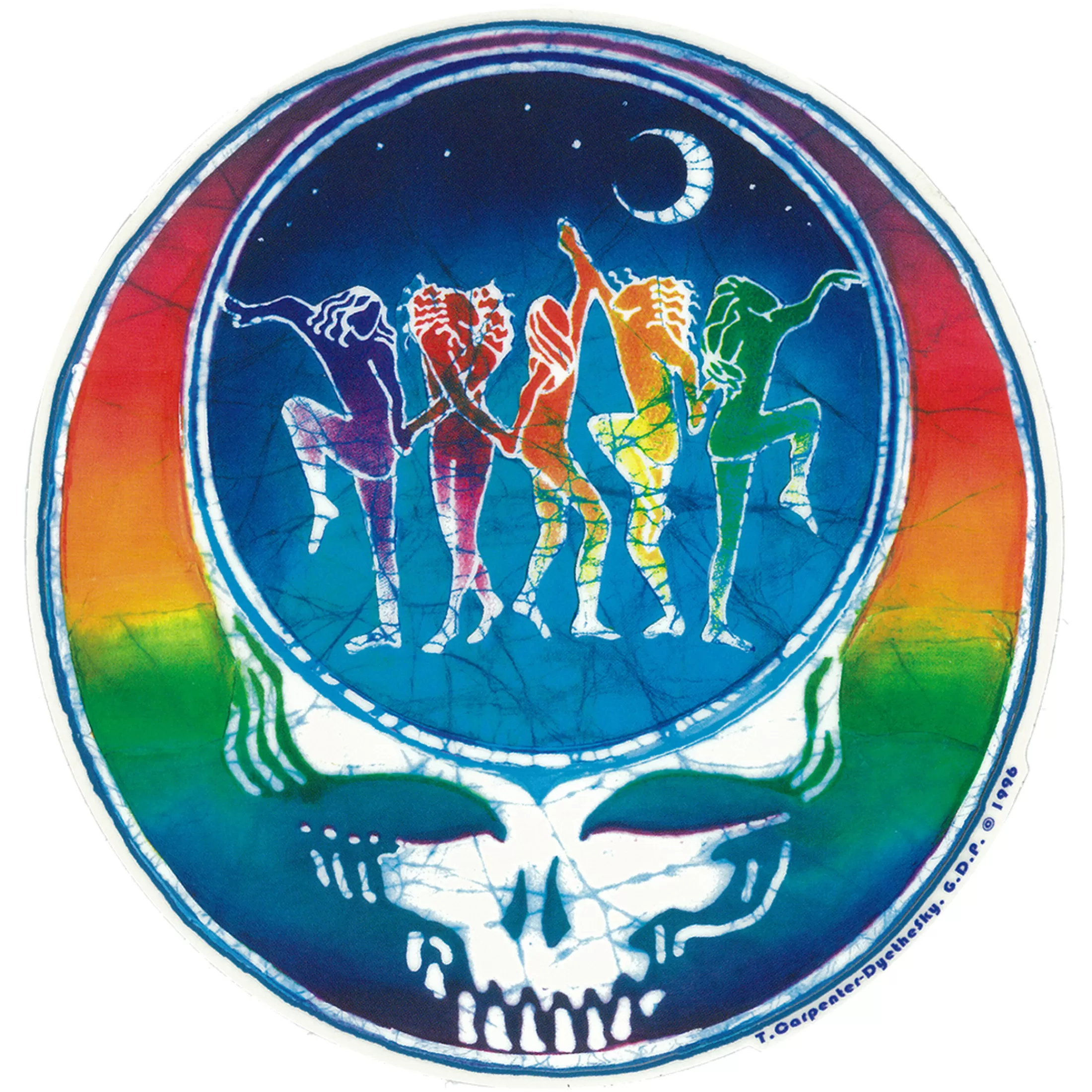 Grateful Dead<Liquid Blue GD Dancing Face Sticker