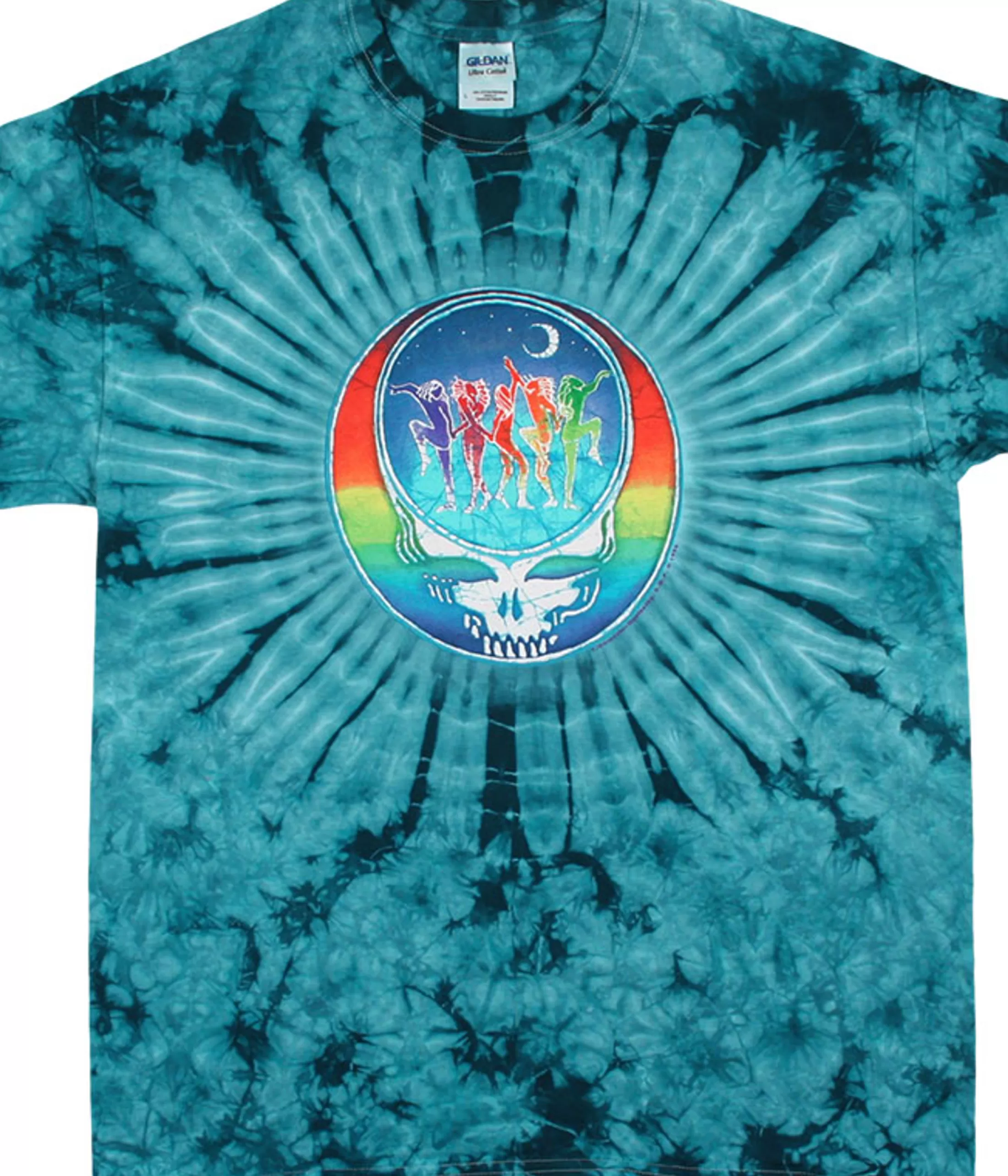 T-Shirt | Grateful Dead<Liquid Blue GD Dancing Face Tie-Dye T-Shirt