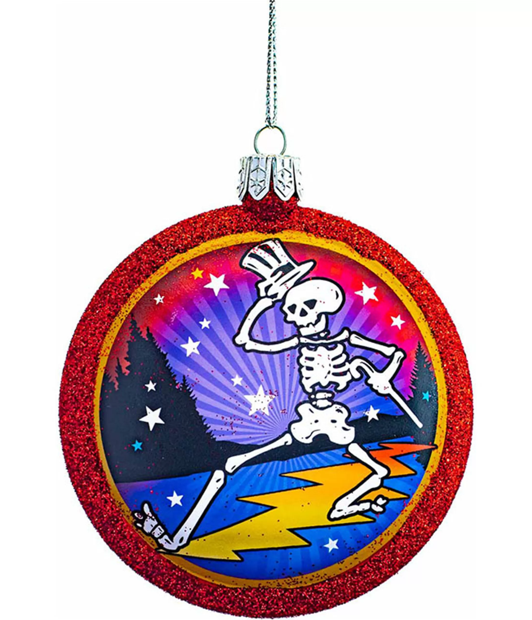 Grateful Dead | Classic<Liquid Blue GD Dancing Skeleton Glass Ornament