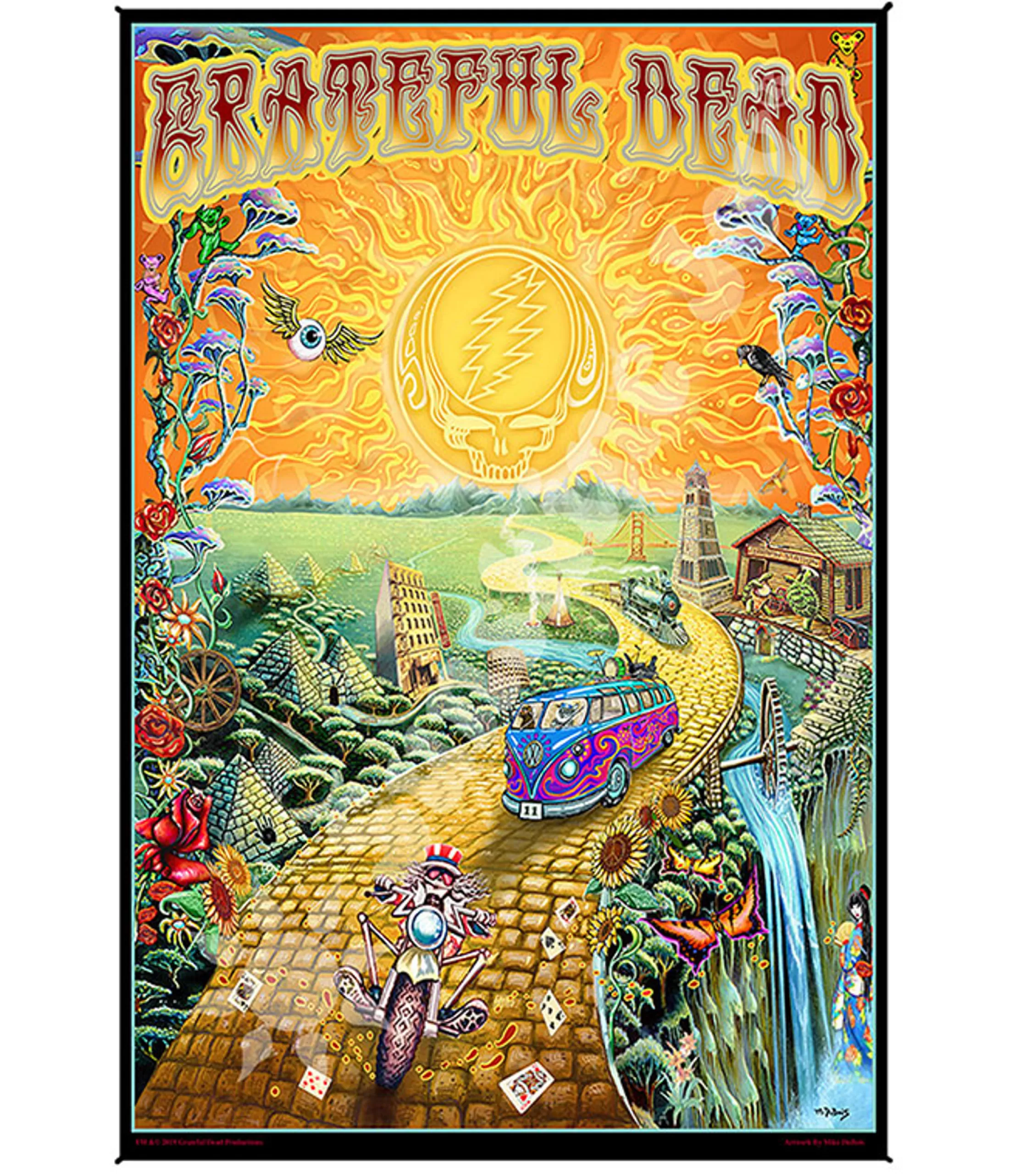 Grateful Dead<Liquid Blue GD Golden Road Mini Tapestry