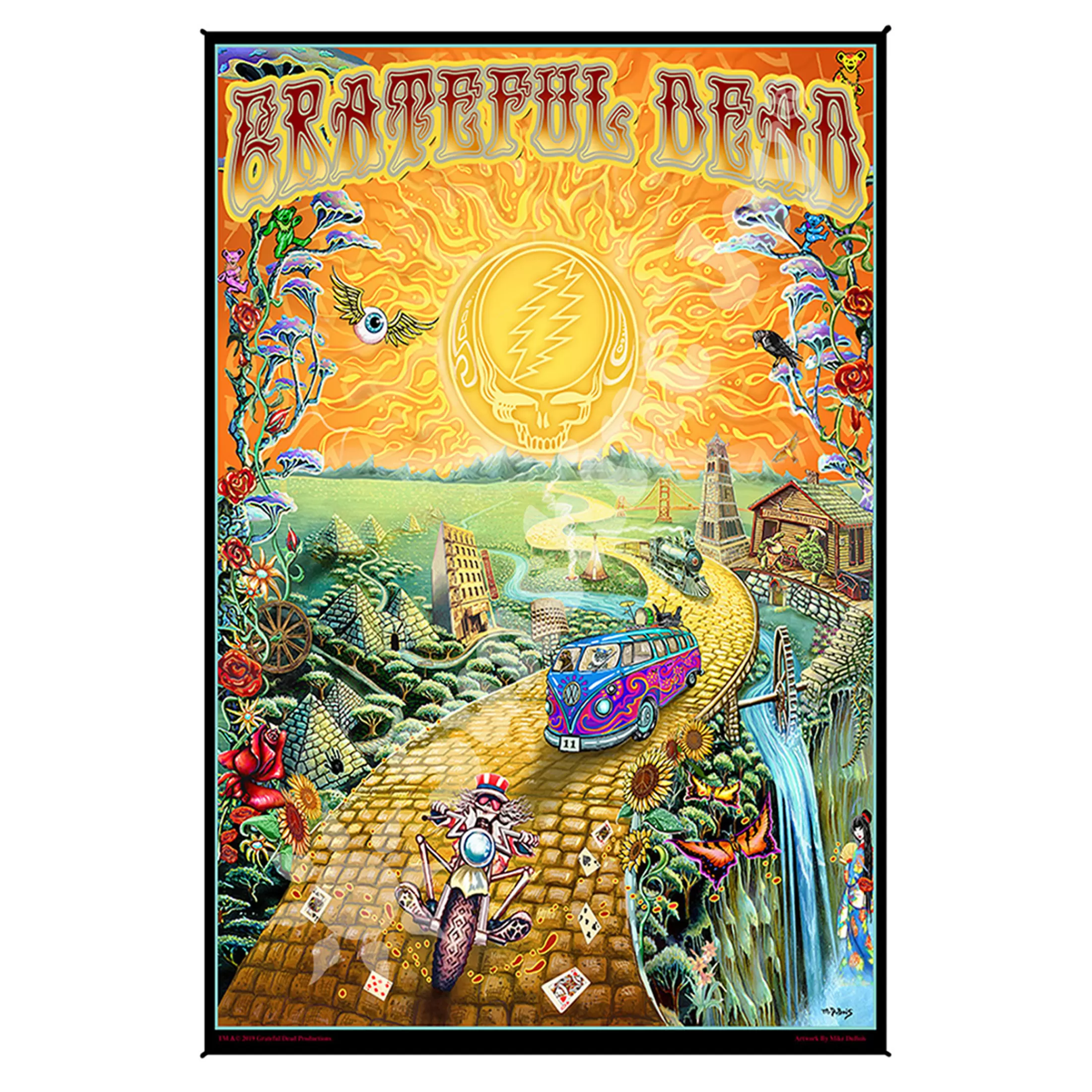 Grateful Dead<Liquid Blue GD Golden Road Mini Tapestry