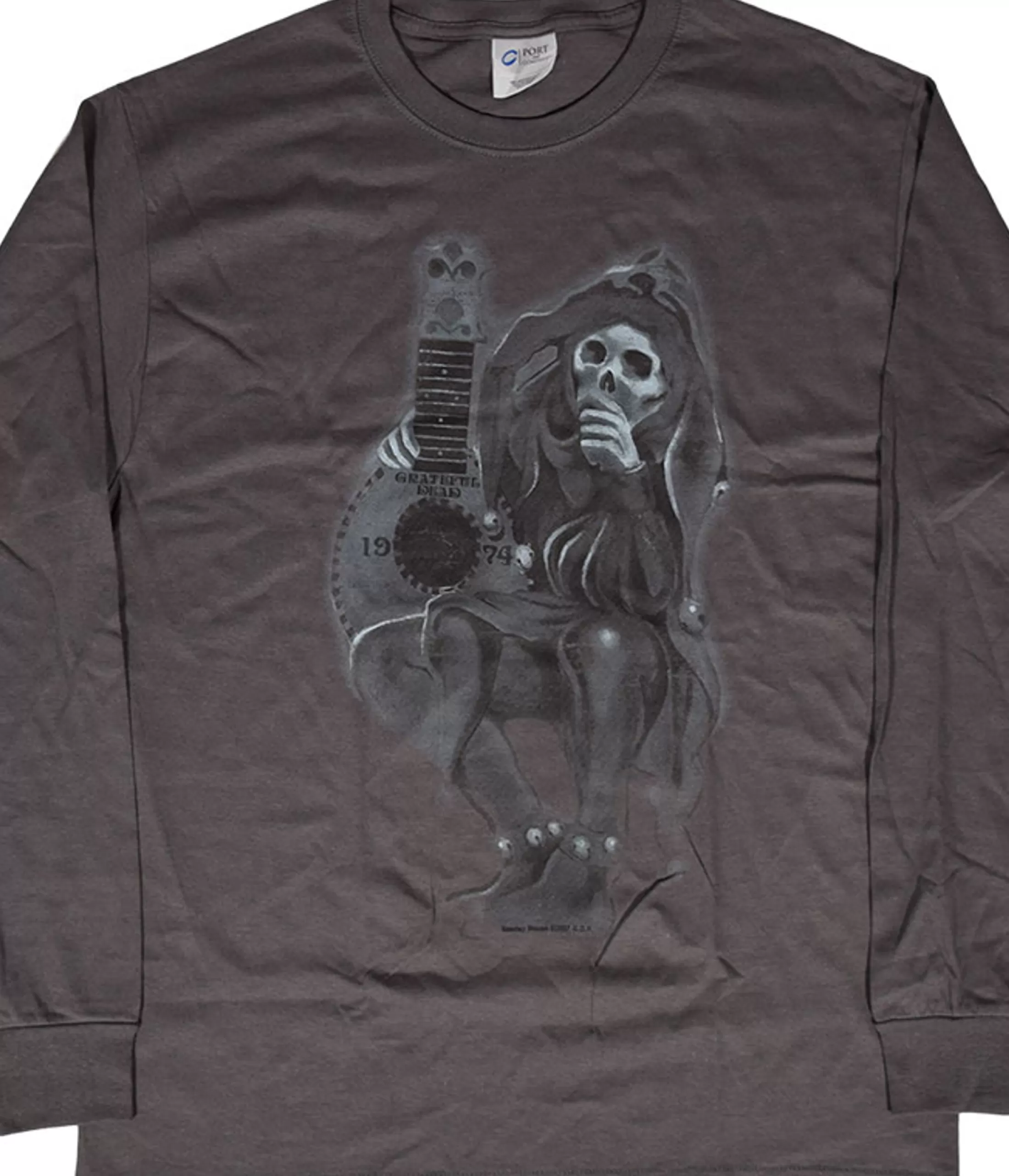 Long Sleeve | Grateful Dead<Liquid Blue GD Jester Grey Long Sleeve T-Shirt