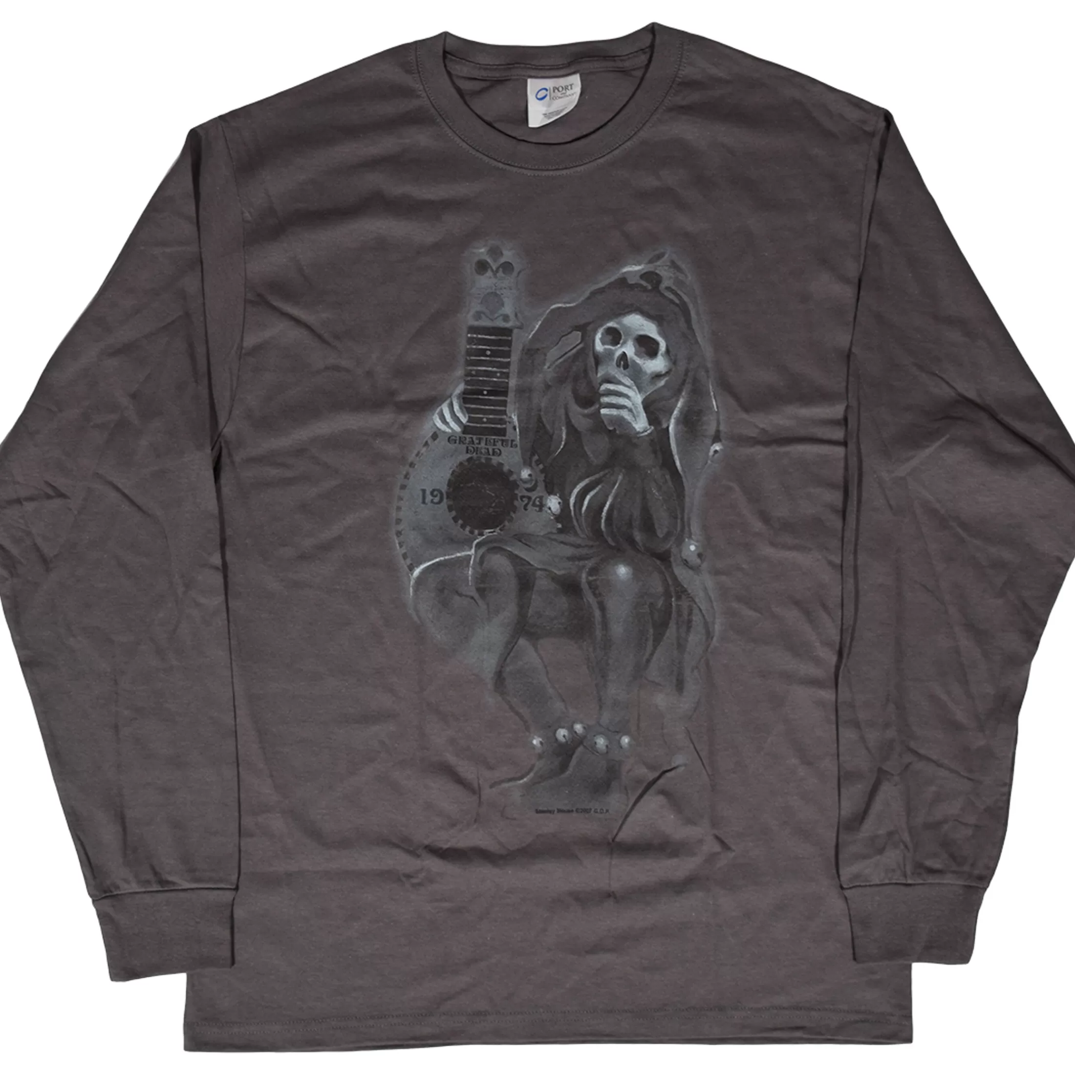 Long Sleeve | Grateful Dead<Liquid Blue GD Jester Grey Long Sleeve T-Shirt