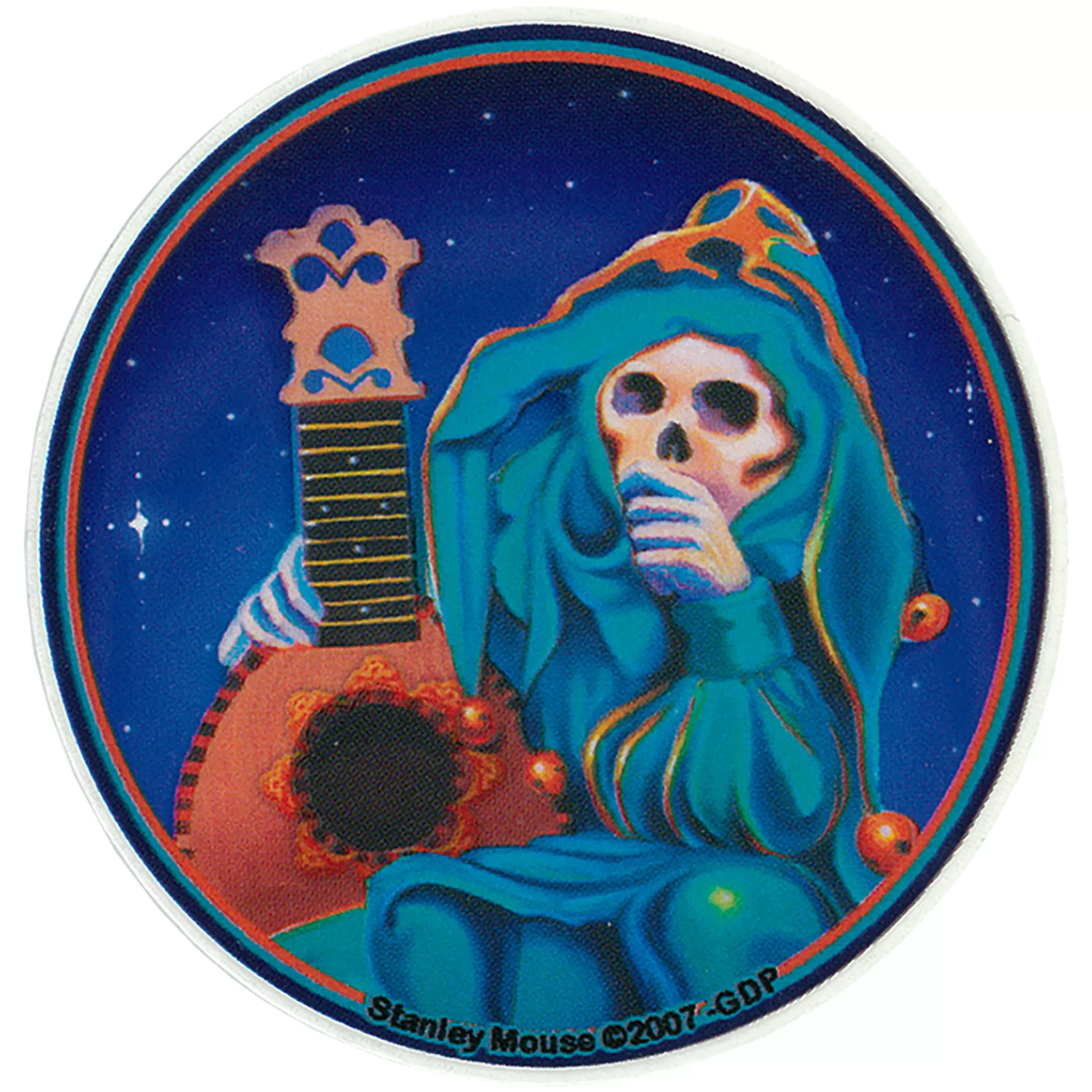 Grateful Dead | Classic<Liquid Blue GD Jester Mini Sticker