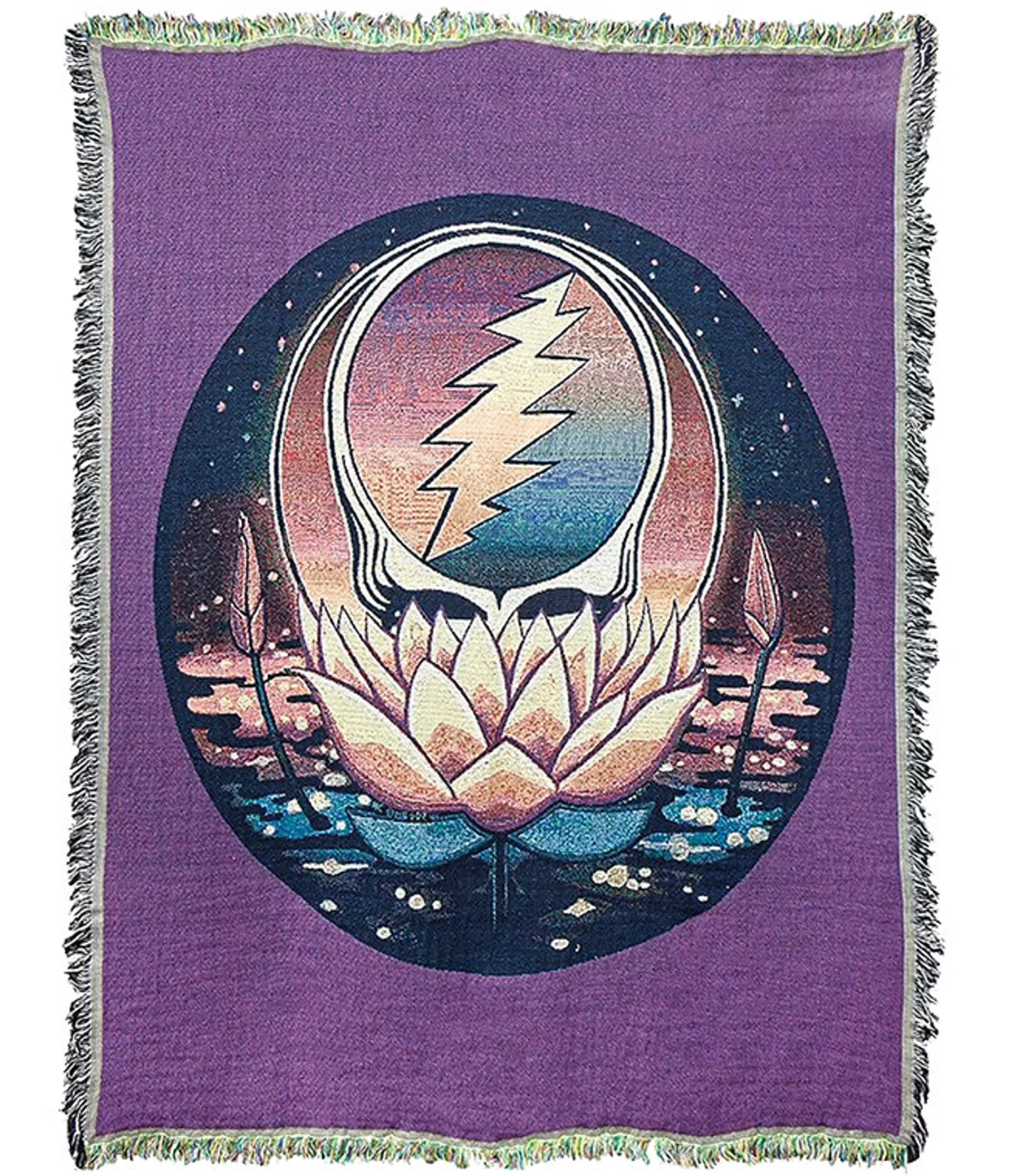 Grateful Dead<Liquid Blue GD Lotus SYF Woven Blanket