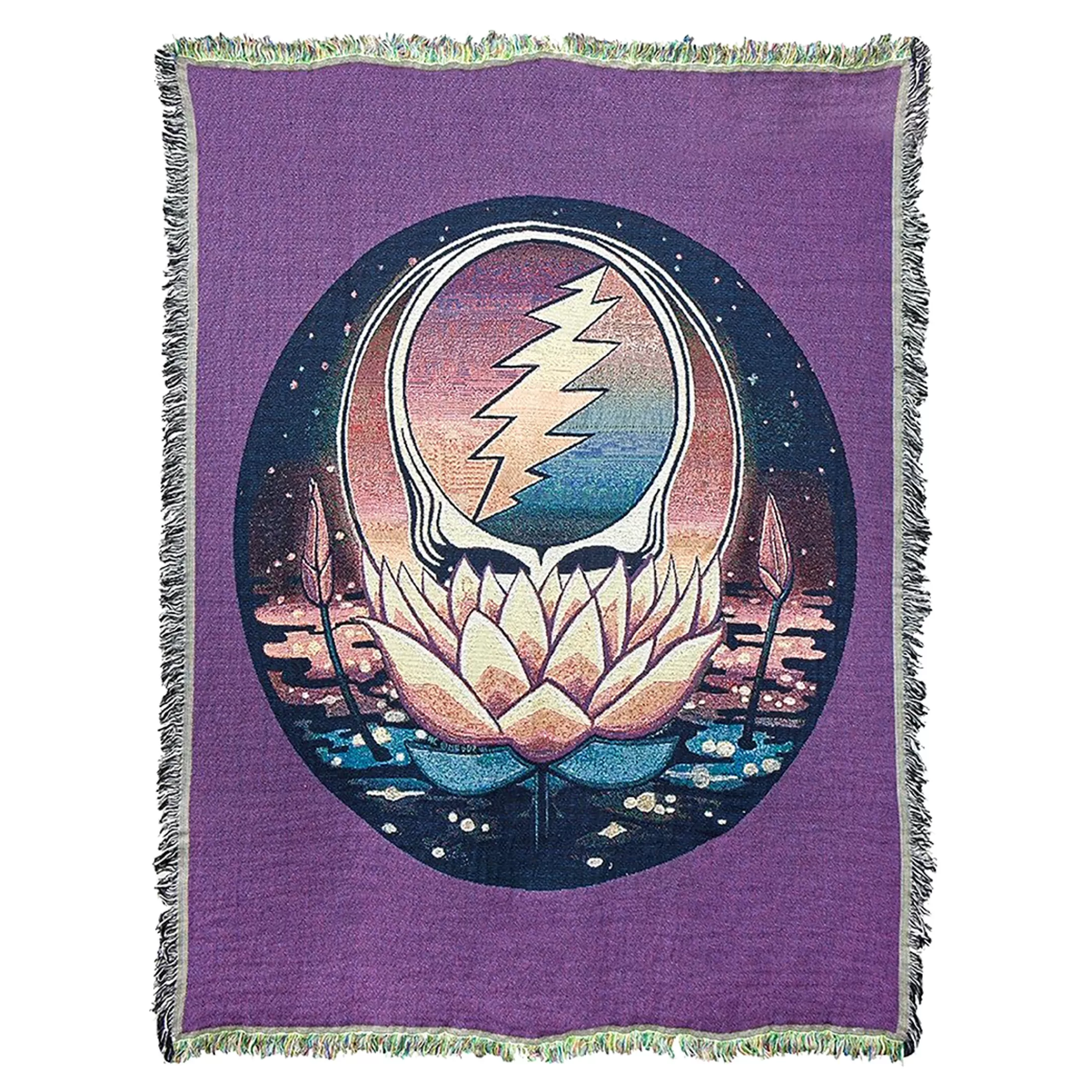 Grateful Dead<Liquid Blue GD Lotus SYF Woven Blanket