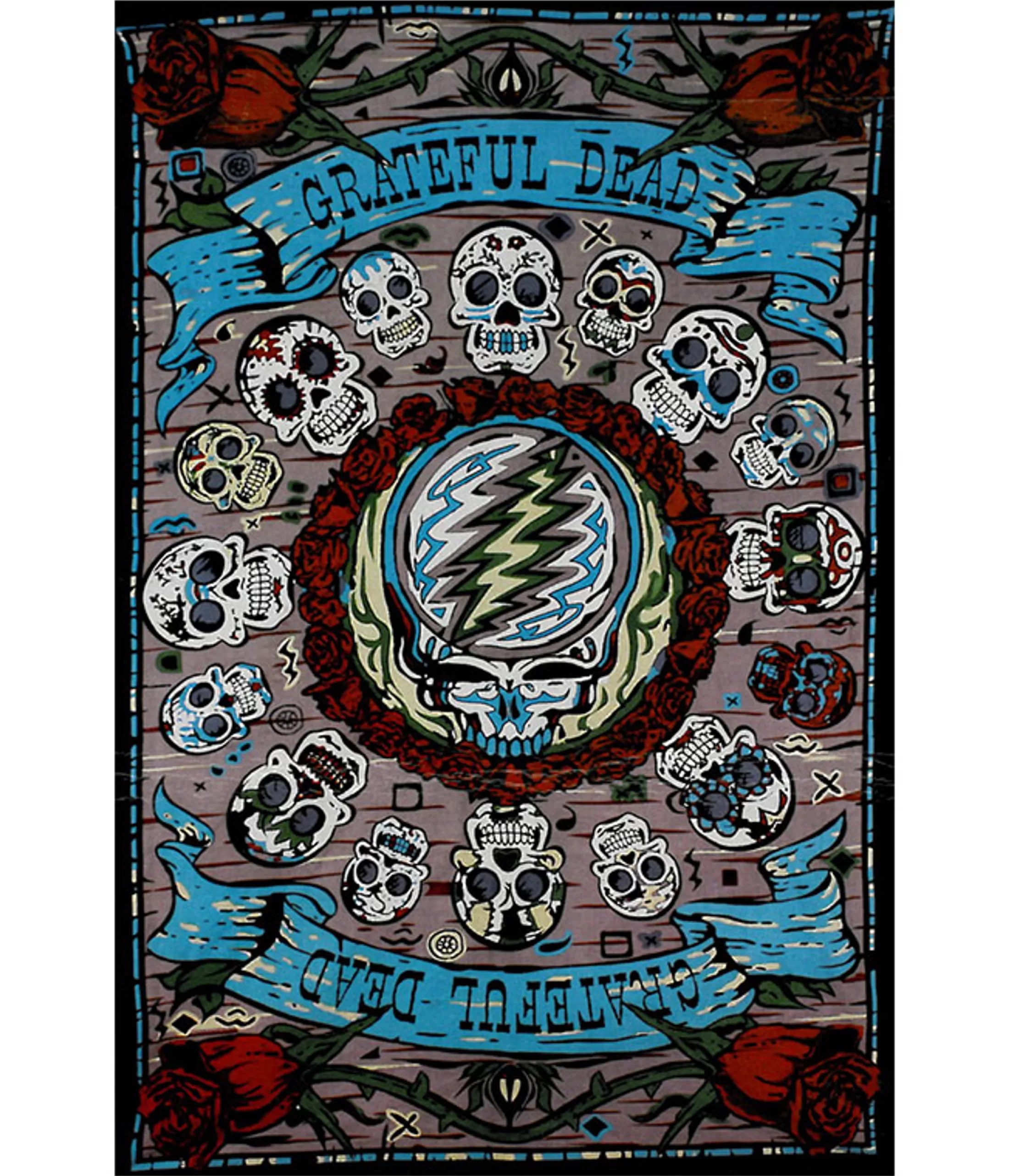 Grateful Dead | Classic<Liquid Blue GD Mexicali Skulls Tapestry