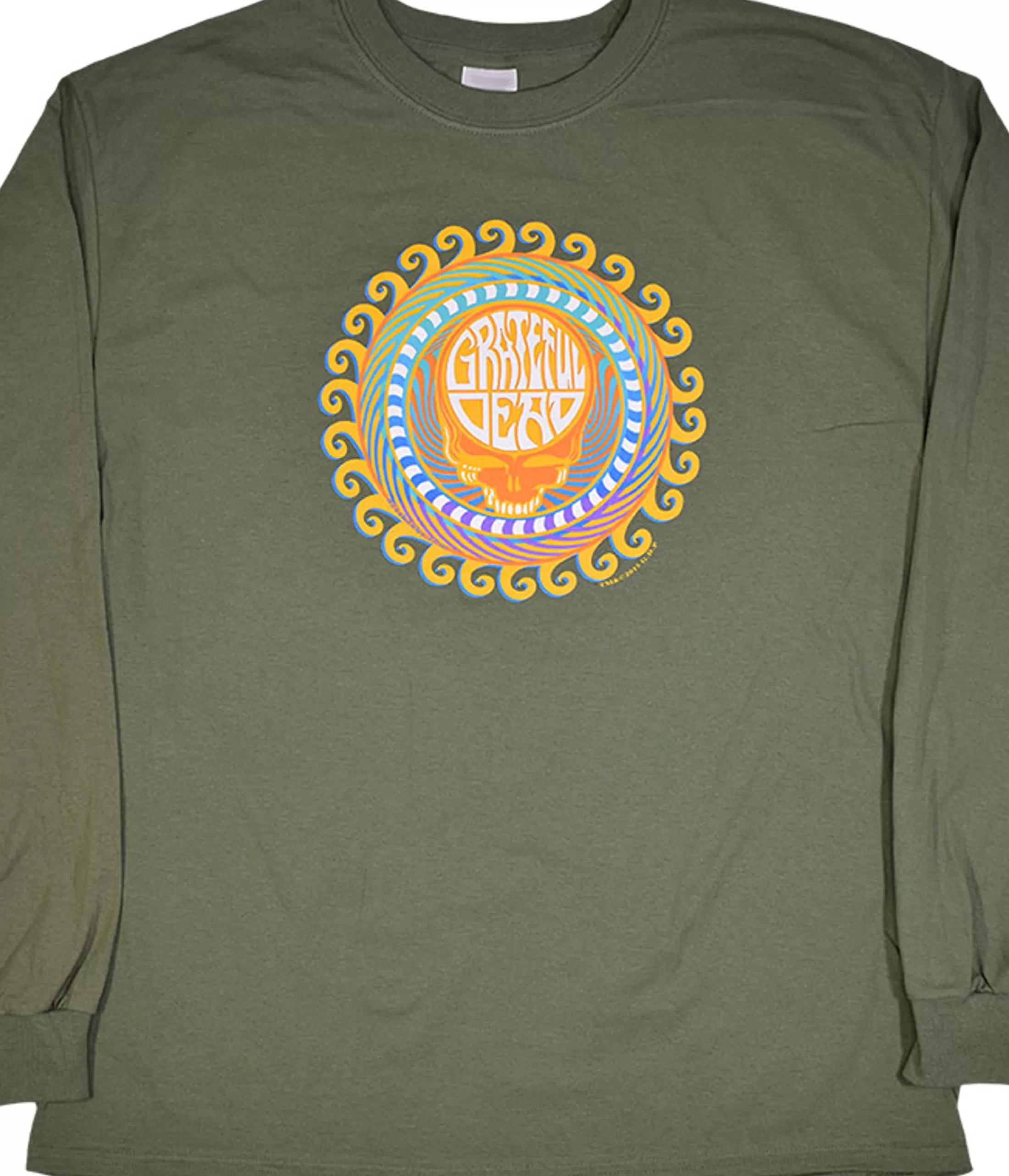 Long Sleeve | Grateful Dead<Liquid Blue GD Orange Sunshine Green Long Sleeve T-Shirt