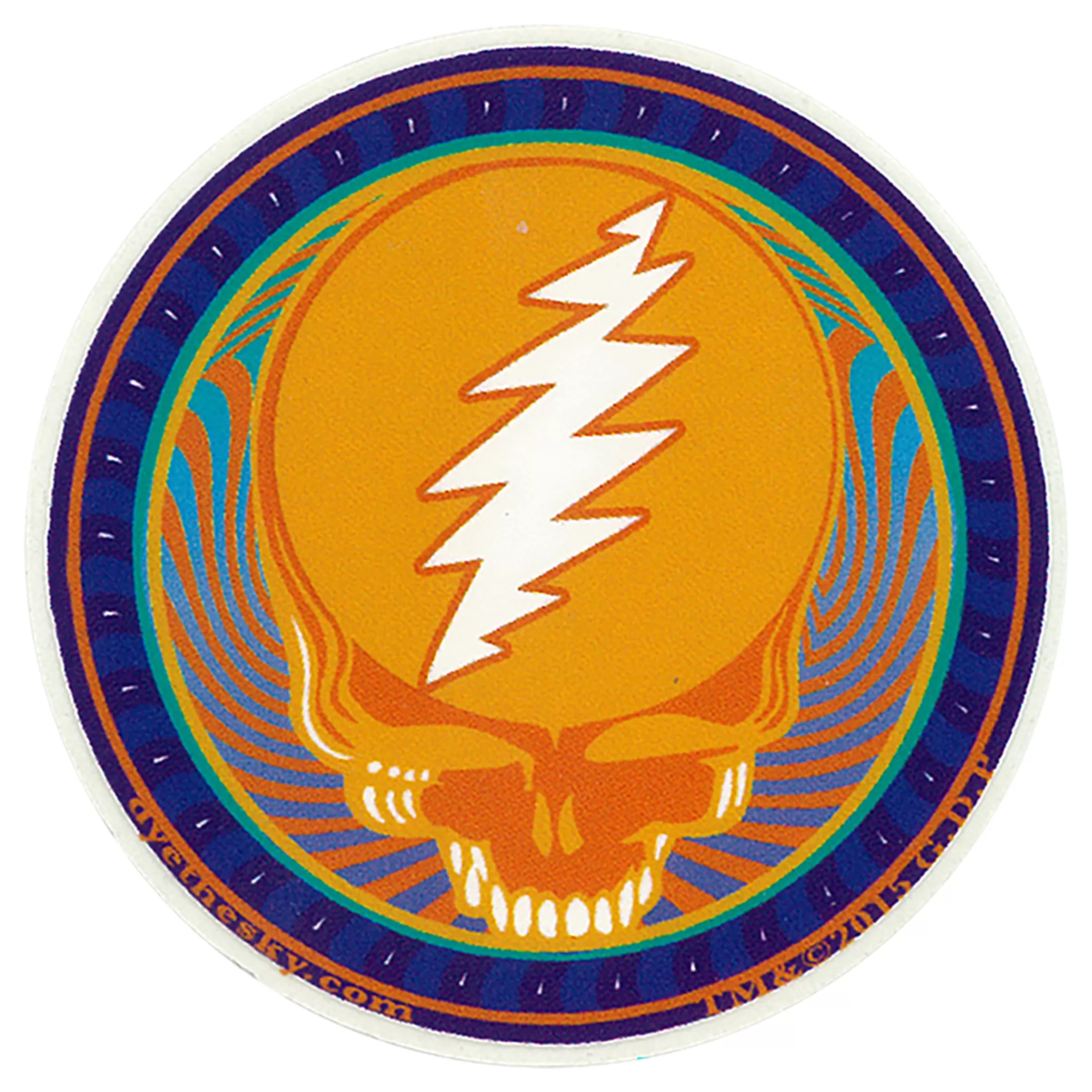 Grateful Dead<Liquid Blue GD Orange Sunshine Mini Sticker