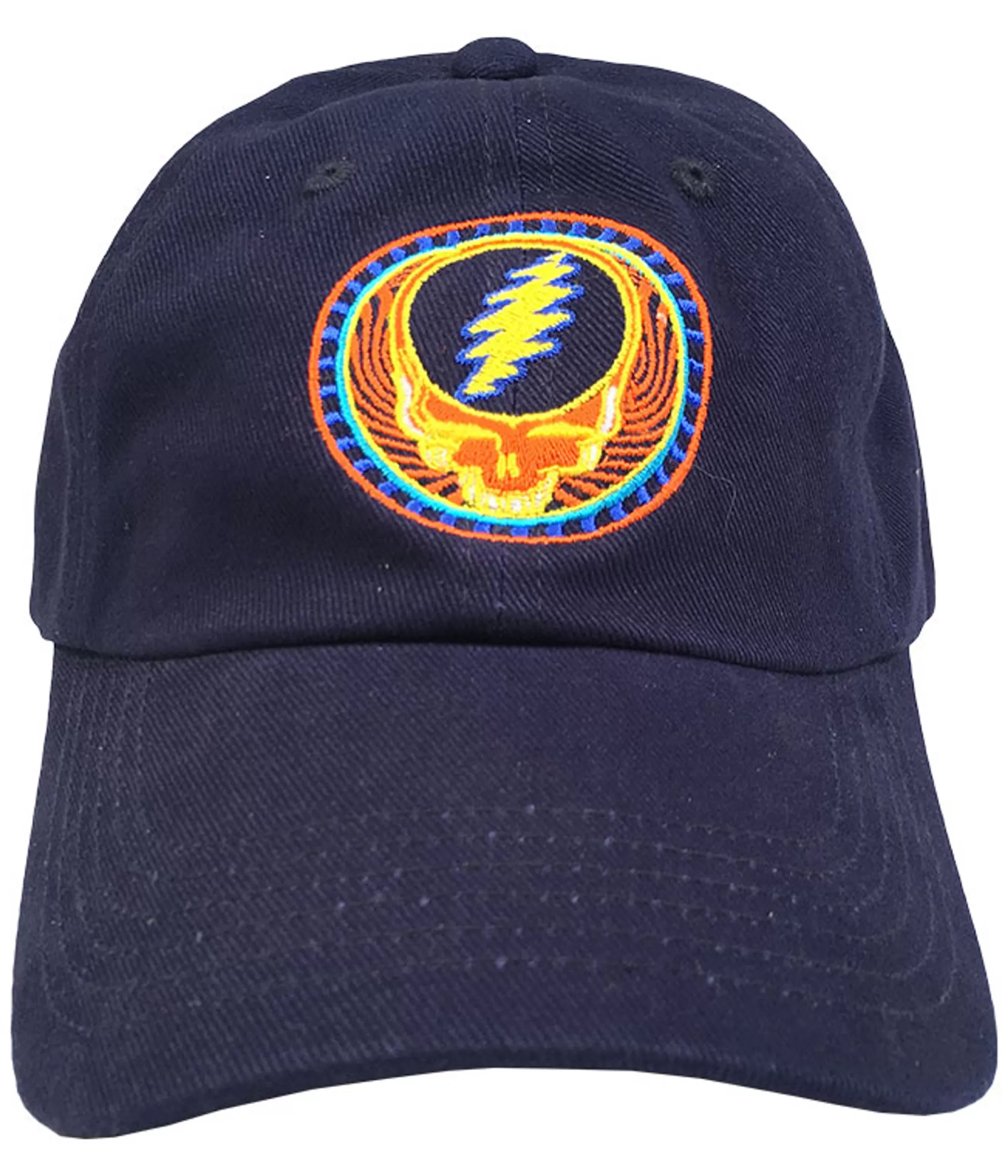 Hats | Grateful Dead<Liquid Blue GD Orange Sunshine Navy Baseball Cap