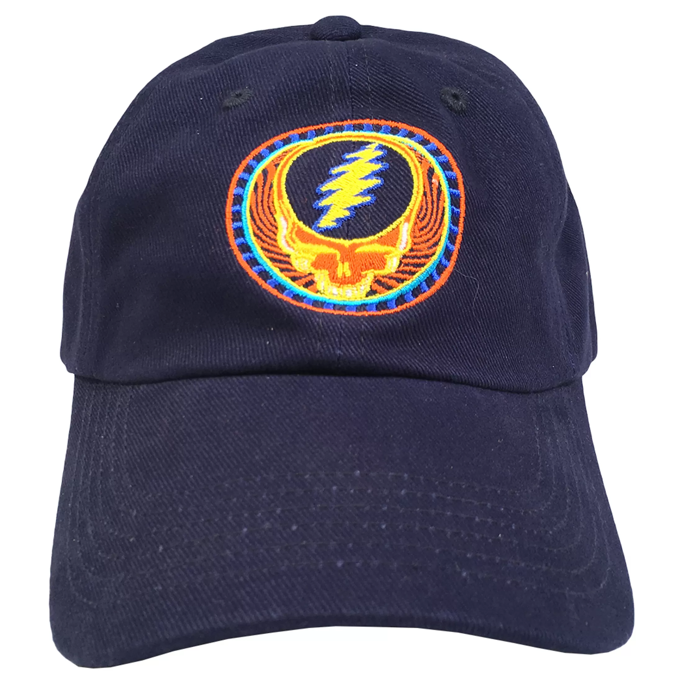 Hats | Grateful Dead<Liquid Blue GD Orange Sunshine Navy Baseball Cap